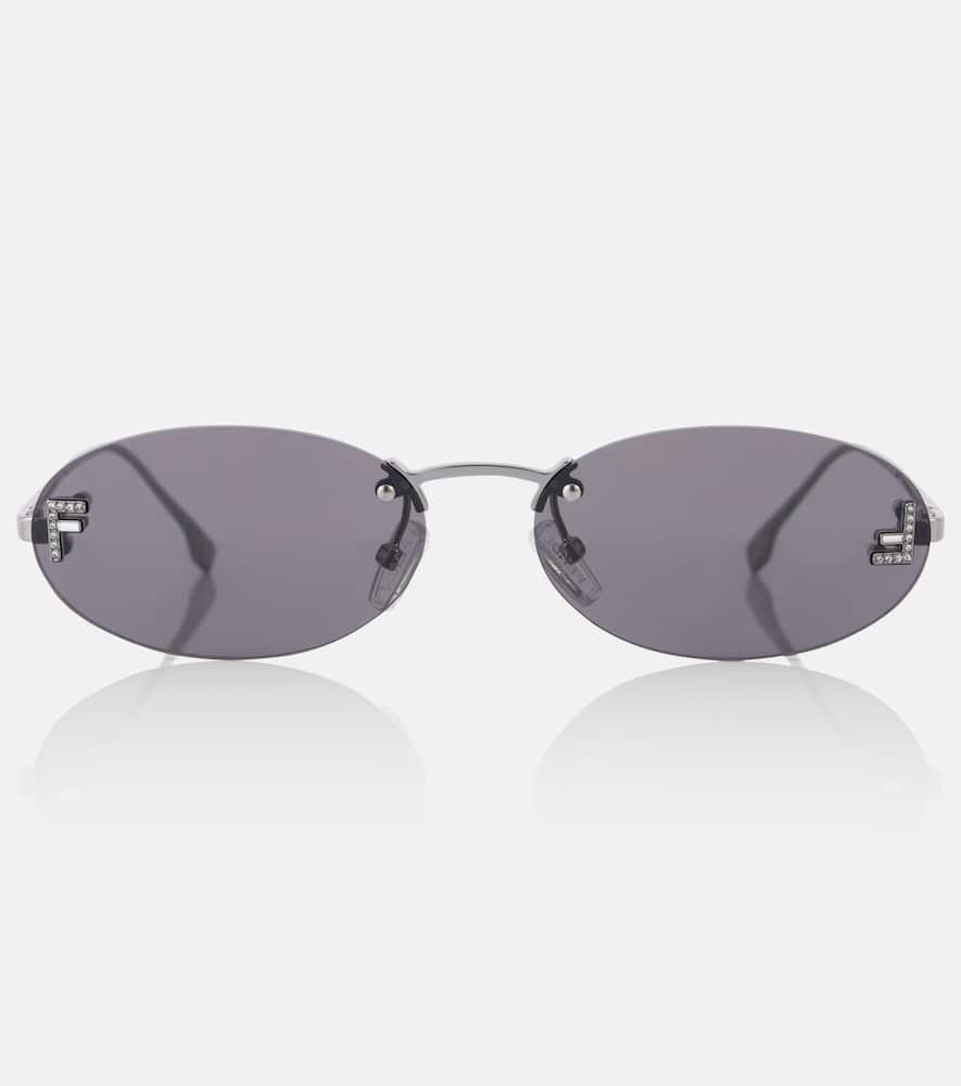 fendi fendi first crystal oval sunglasses
