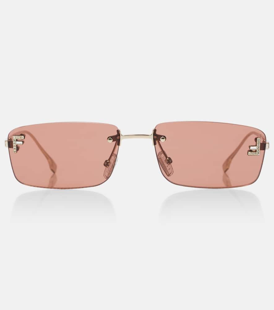 fendi fendi first crystal rectangular sunglasses