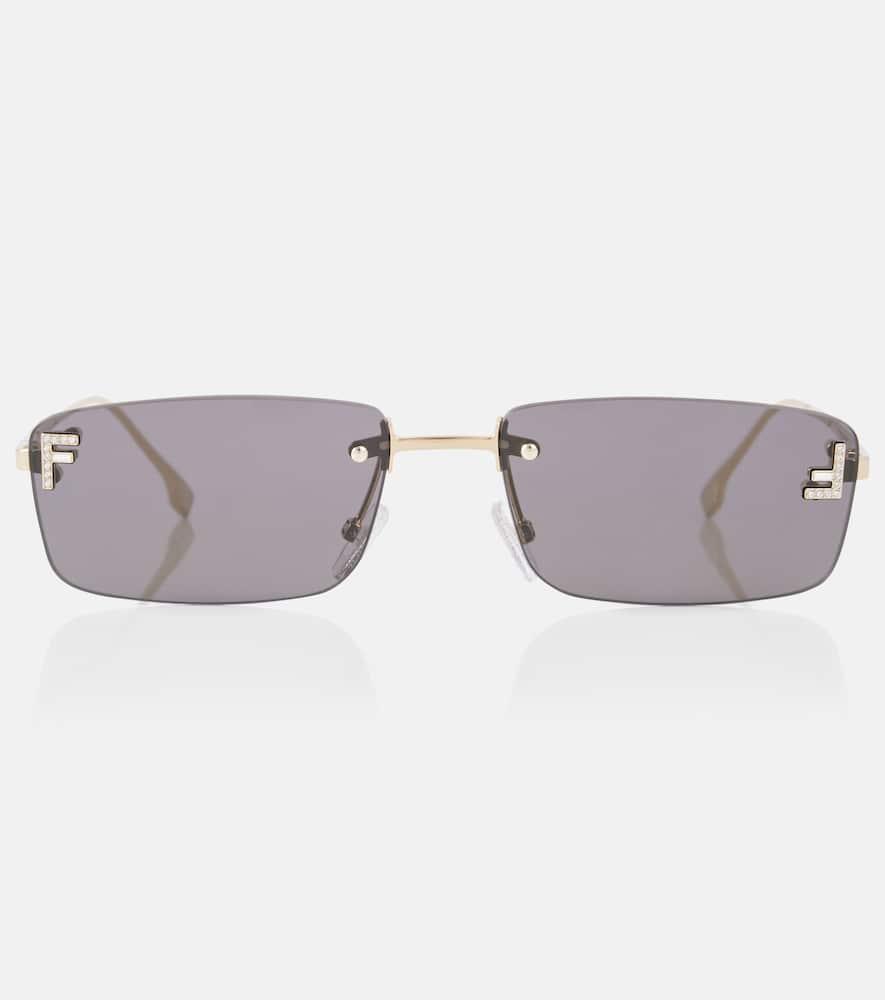 fendi fendi first crystal rectangular sunglasses
