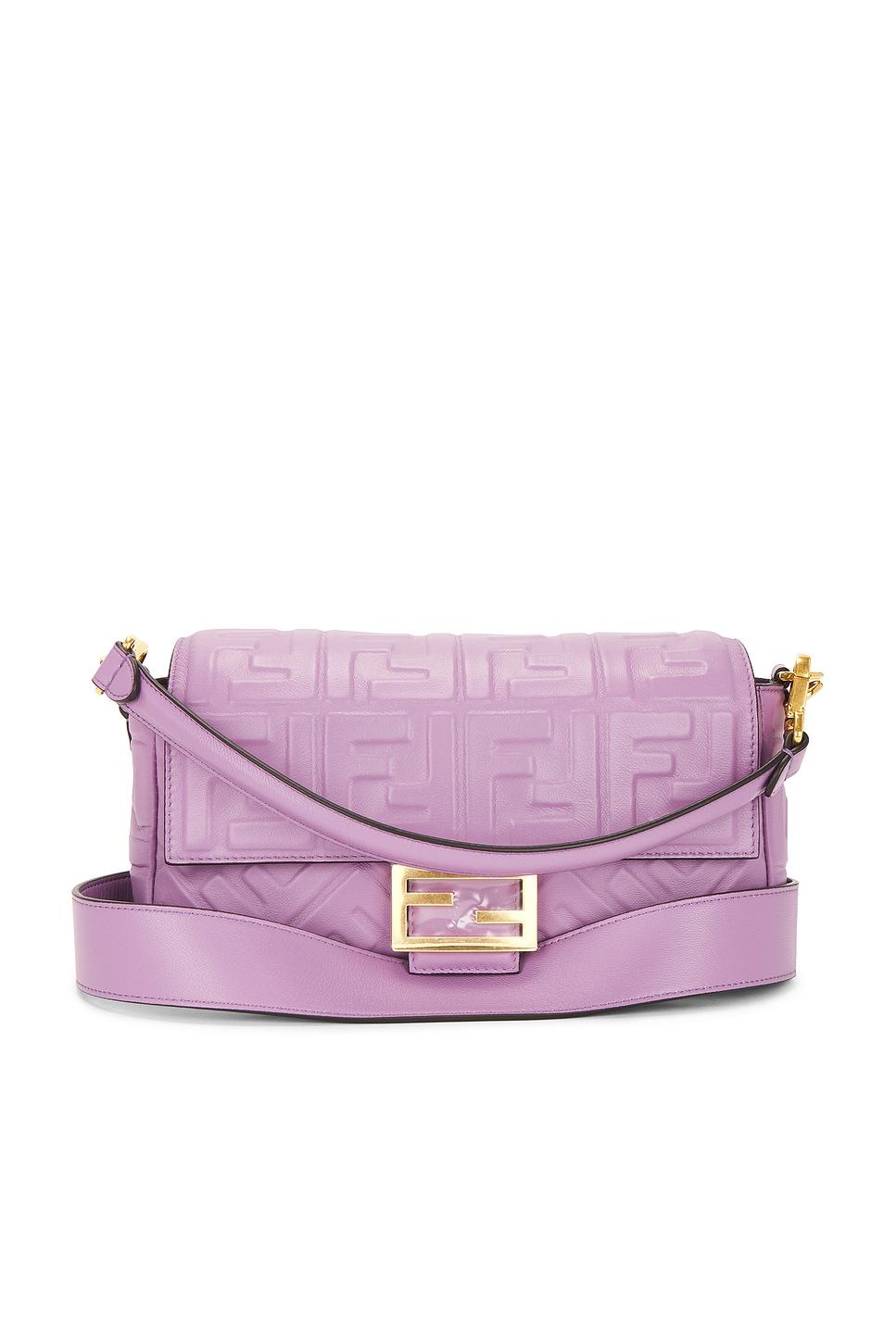 fendi ff 1974 embossed re-edition baguette shoulder bag