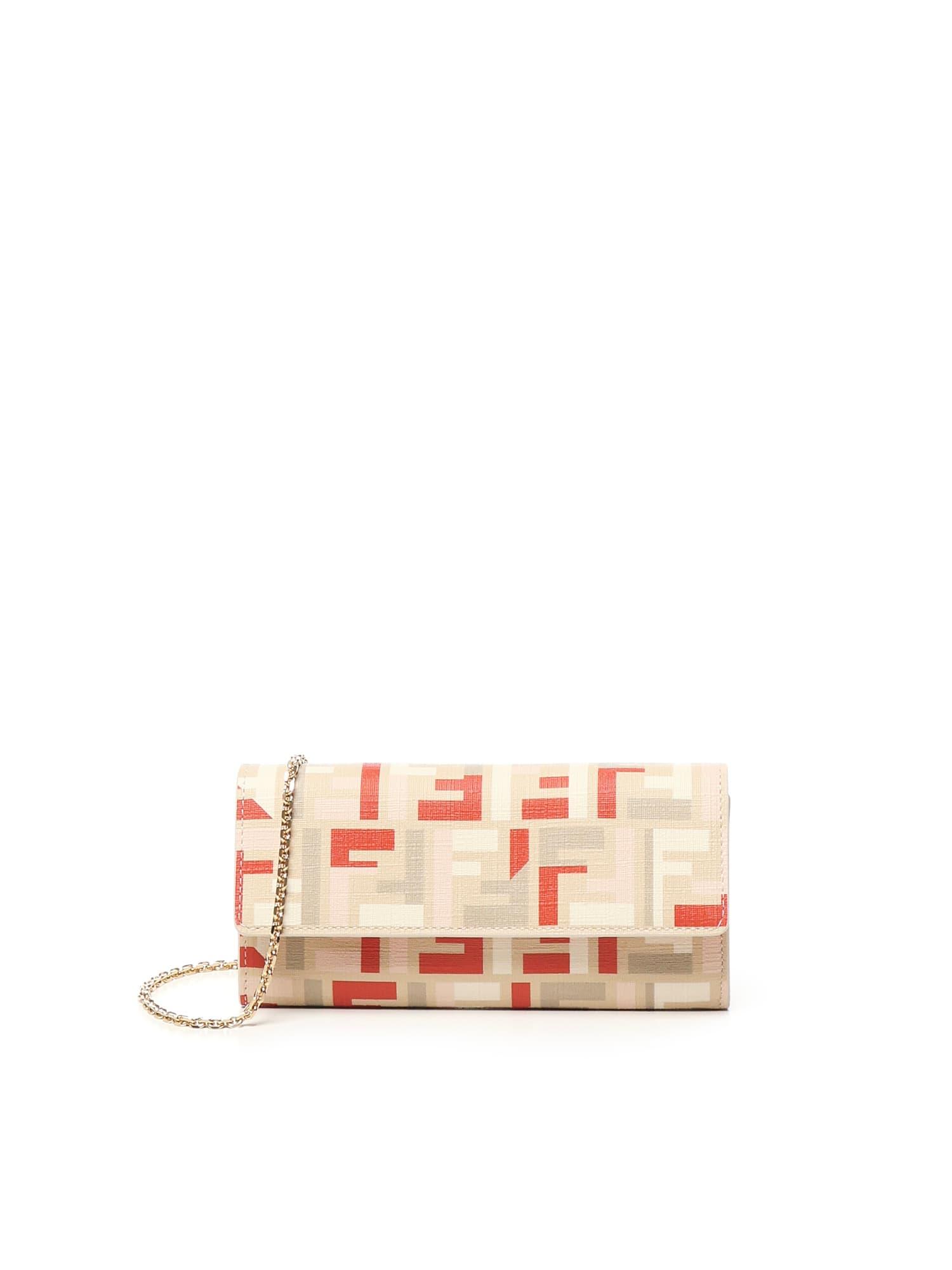 fendi ff chain continental wallet