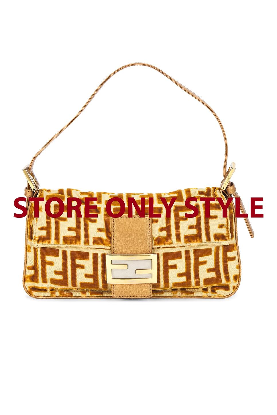 fendi ff embossed velvet baguette shoulder bag