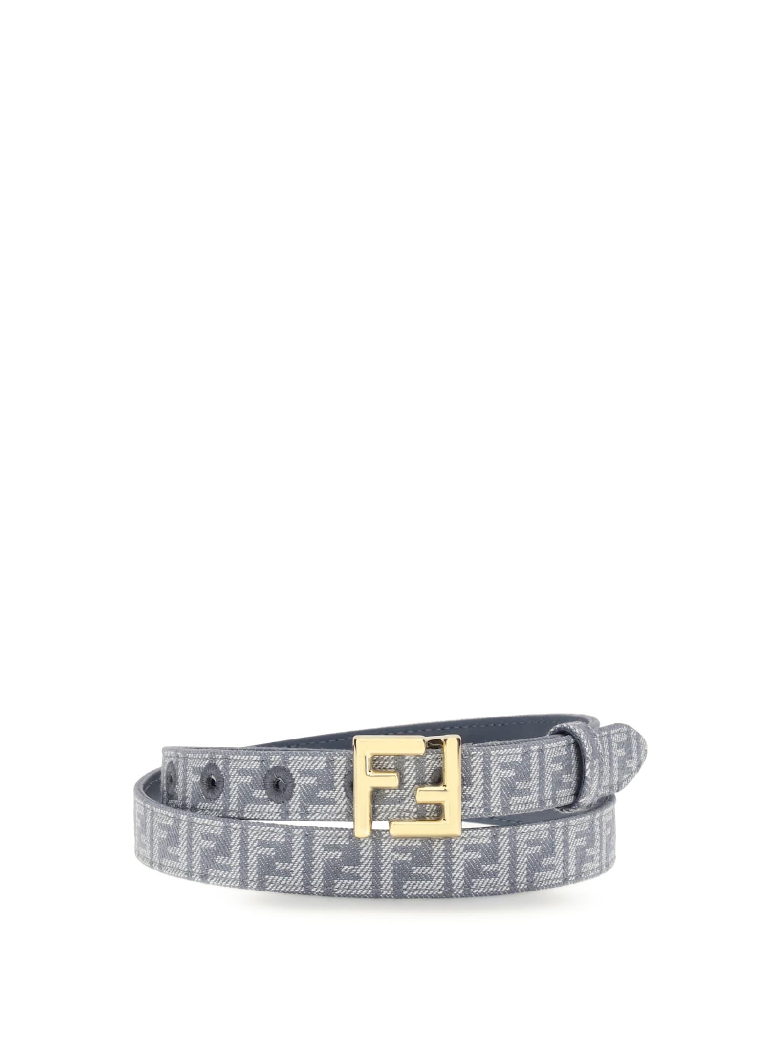 fendi ff embroidered denim belt
