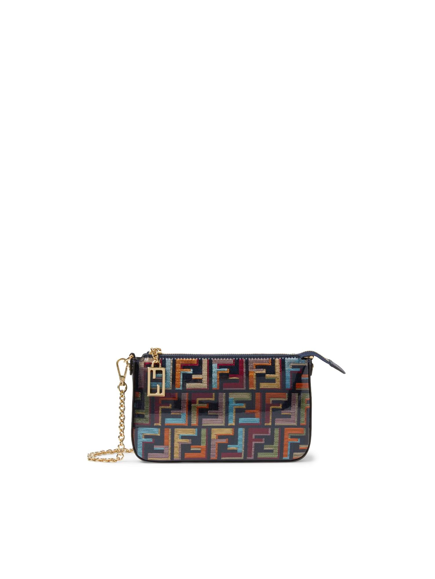 fendi ff jacquard baguette pouch
