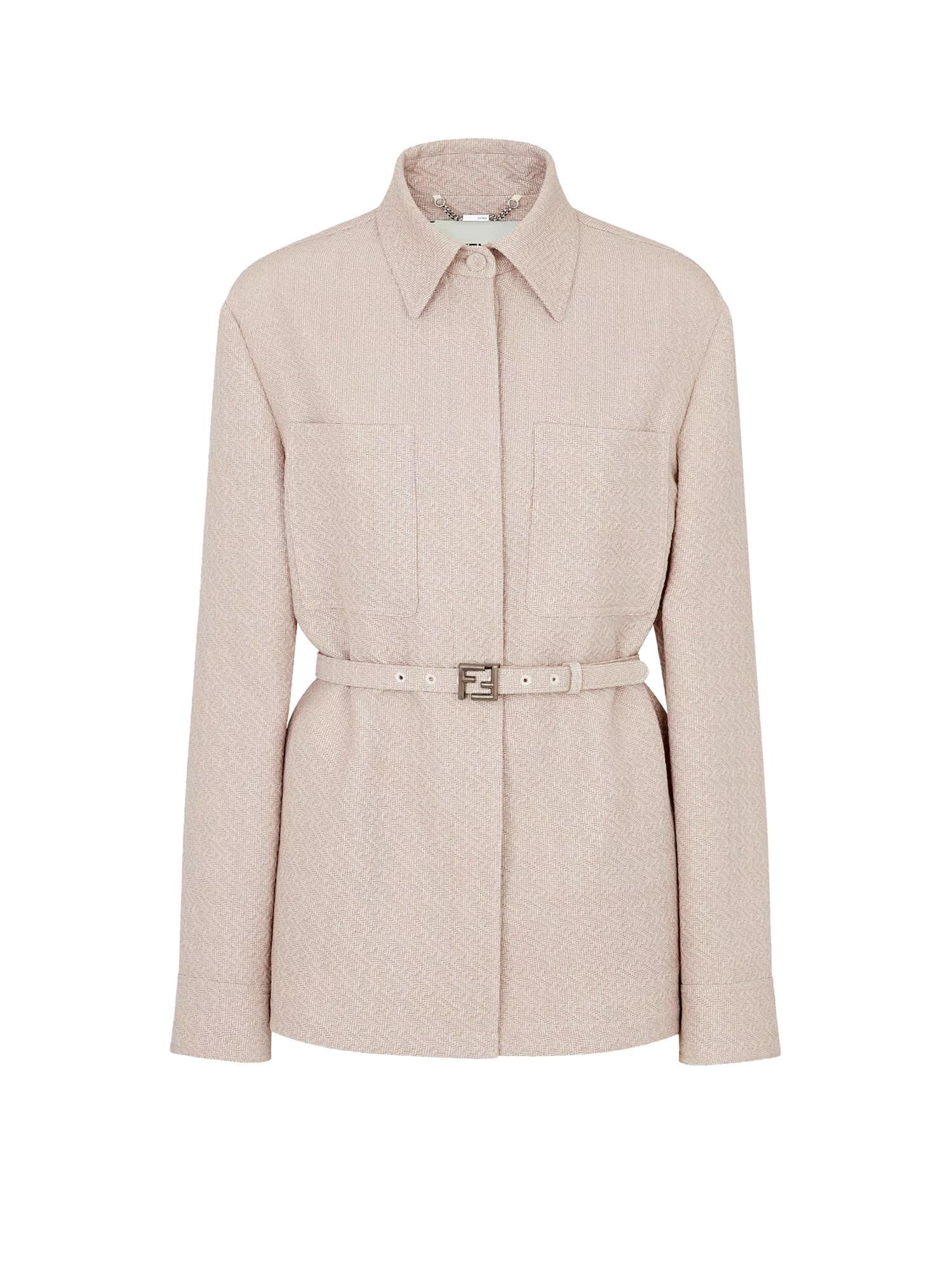 fendi ff jacquard belted waist jacket