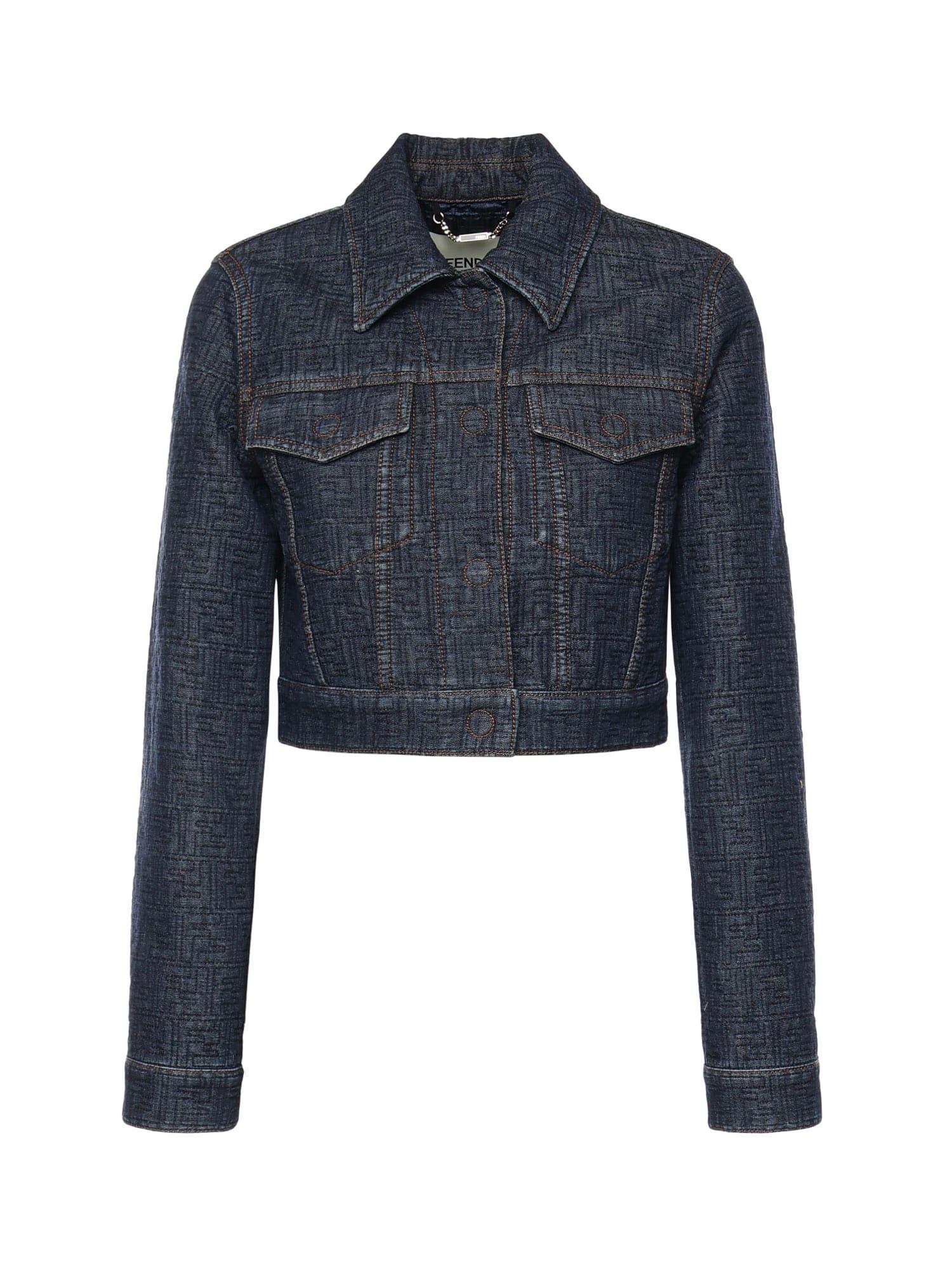 fendi ff jacquard denim jacket
