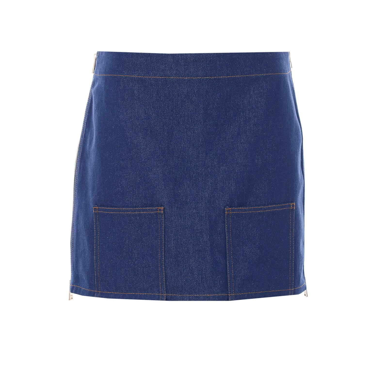 fendi ff motif denim skirt