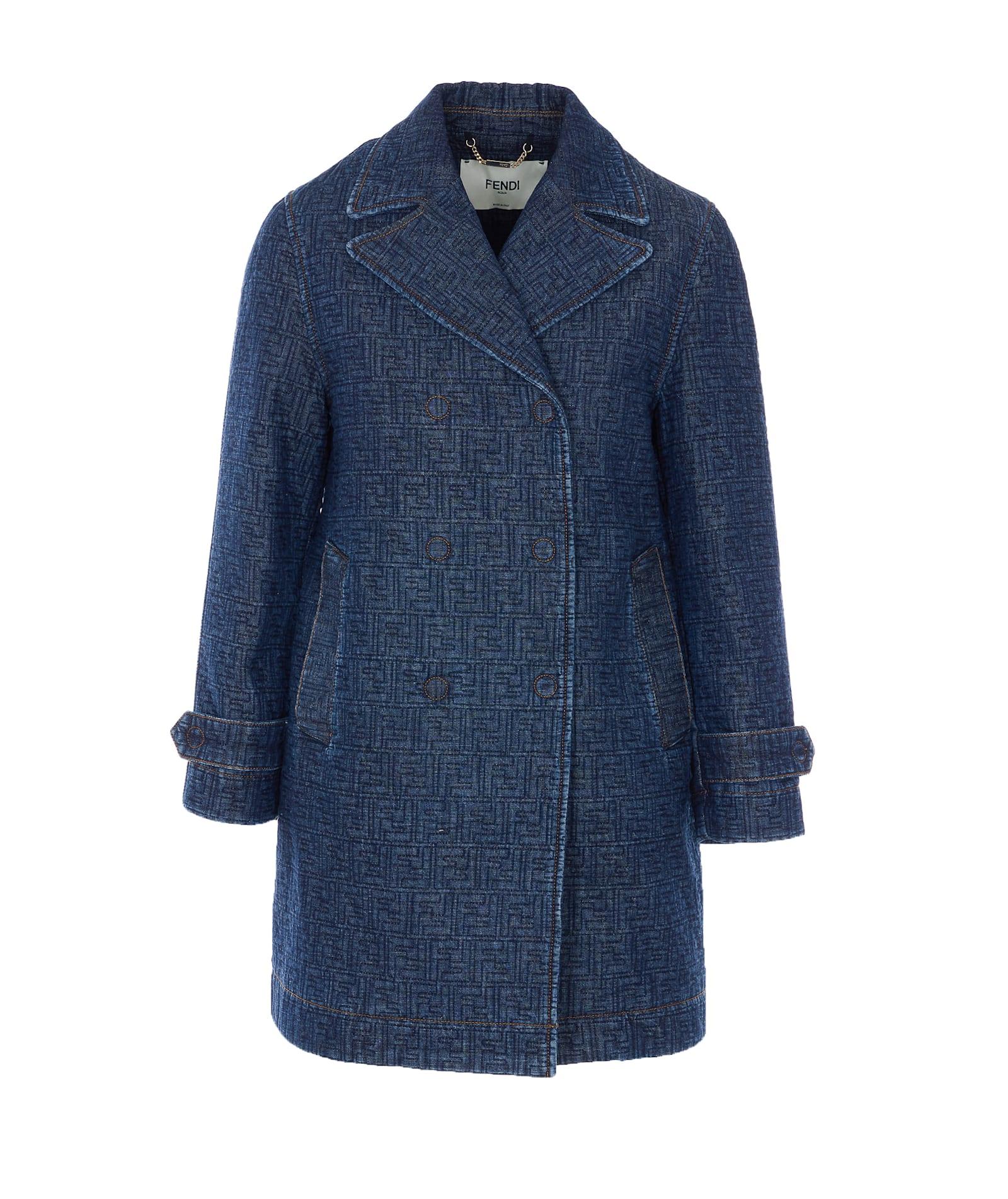 fendi ff padded denim shirt