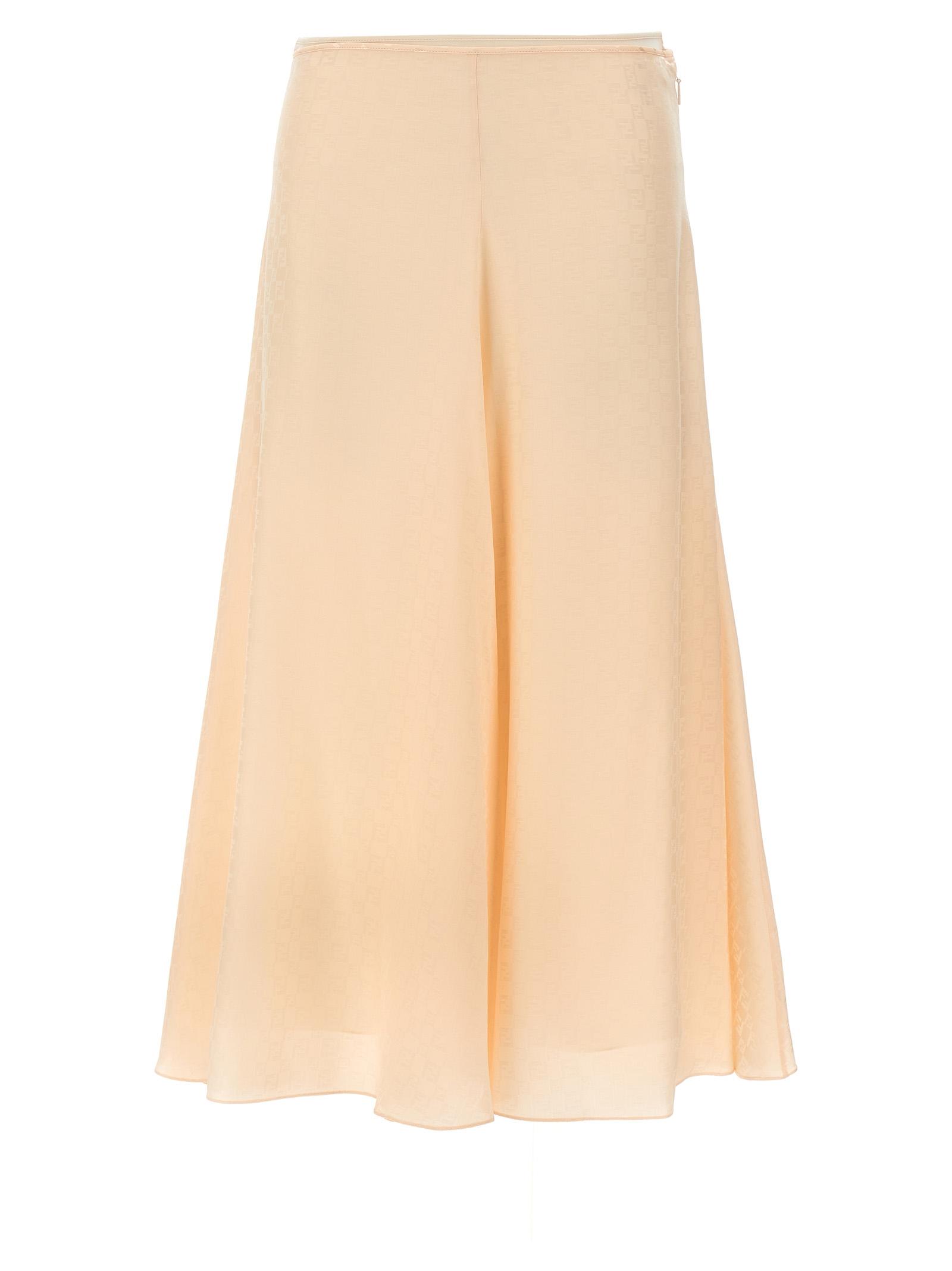 fendi ff silk skirt pink - women