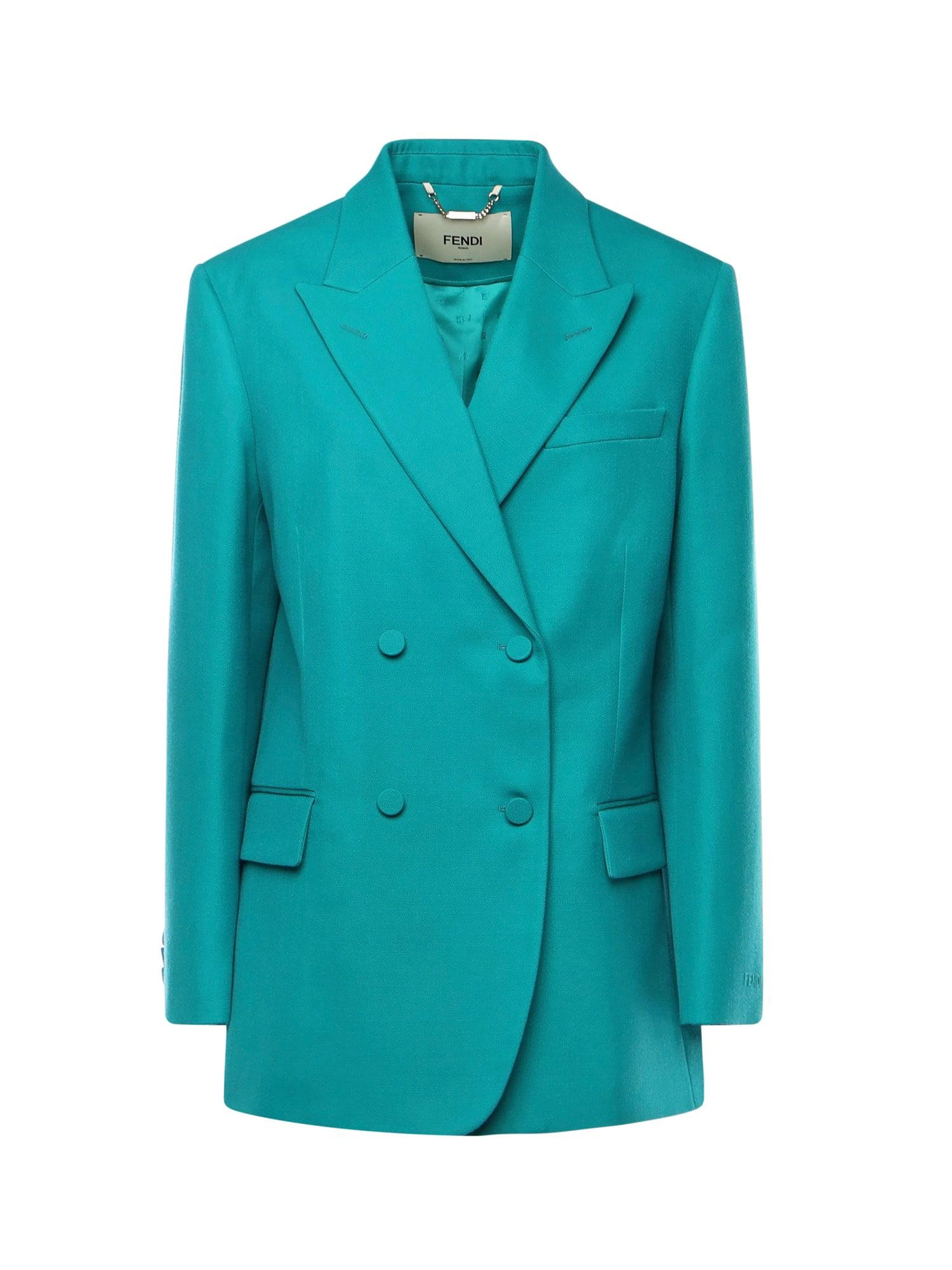 fendi grain de poudre wool blazer