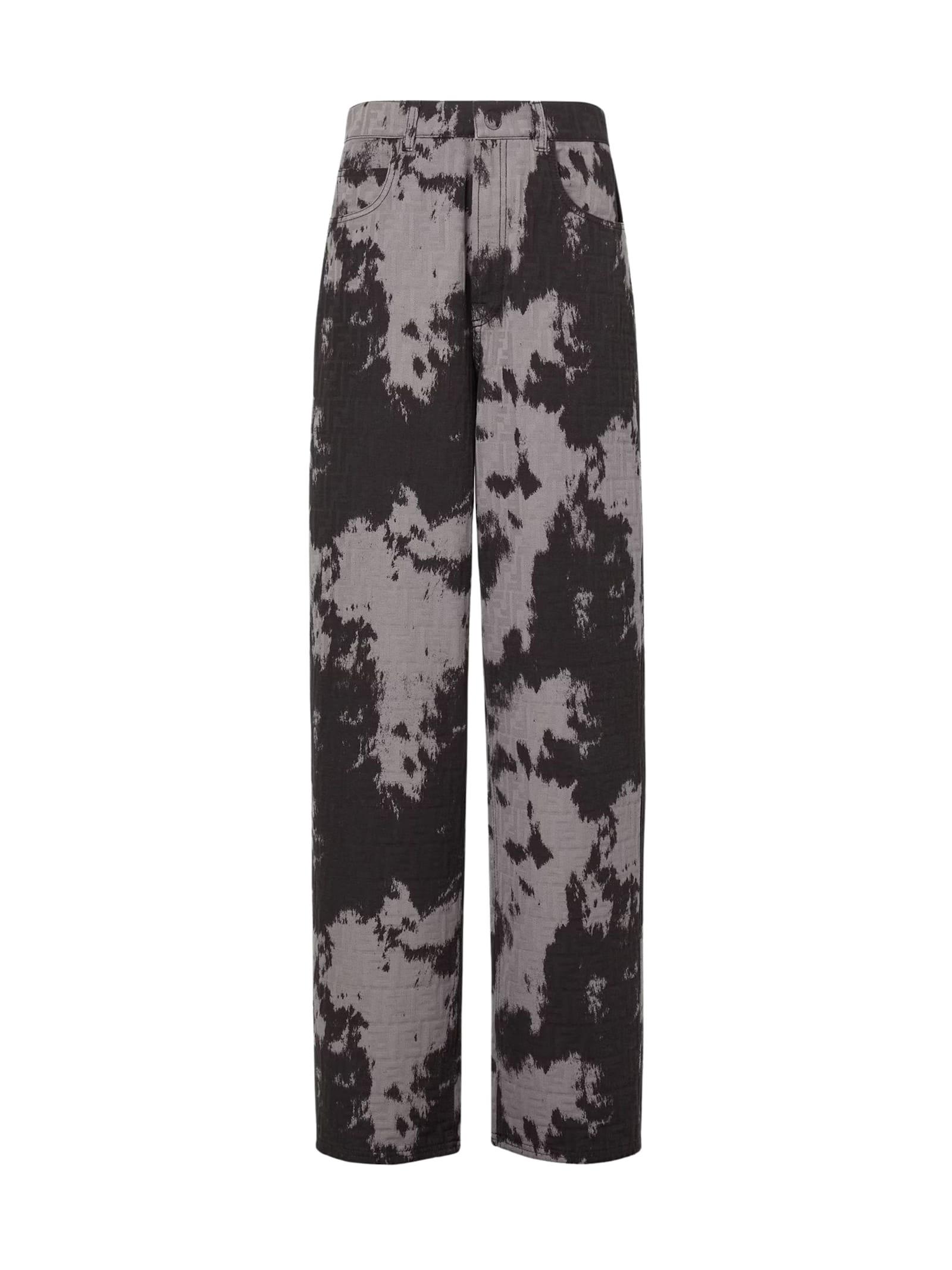 fendi jeans with ff animalier print