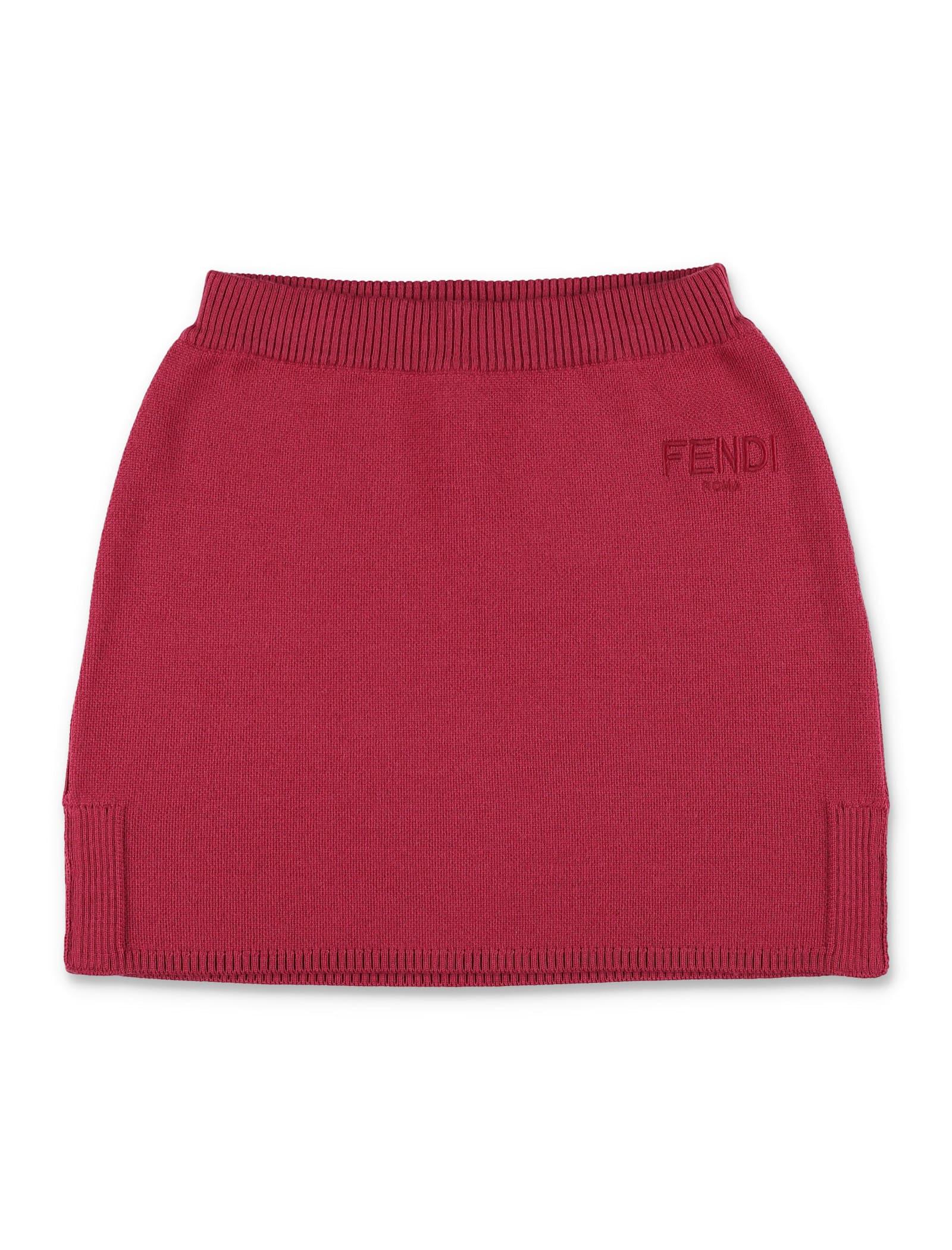 fendi kids burgundy knit skirt