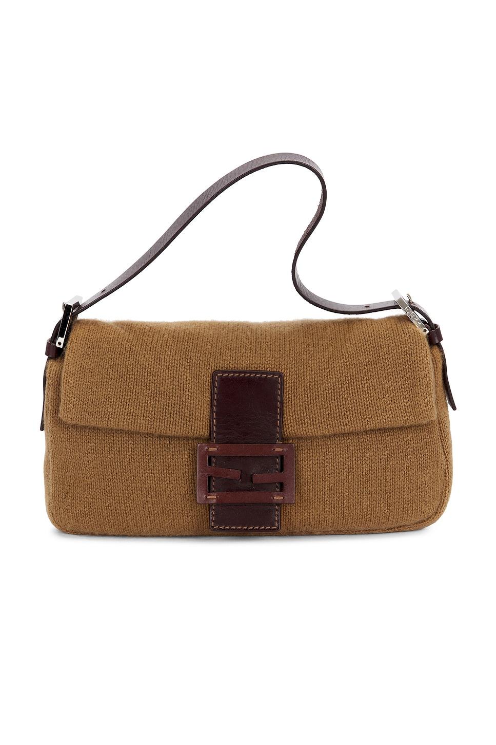fendi knit baguette shoulder bag