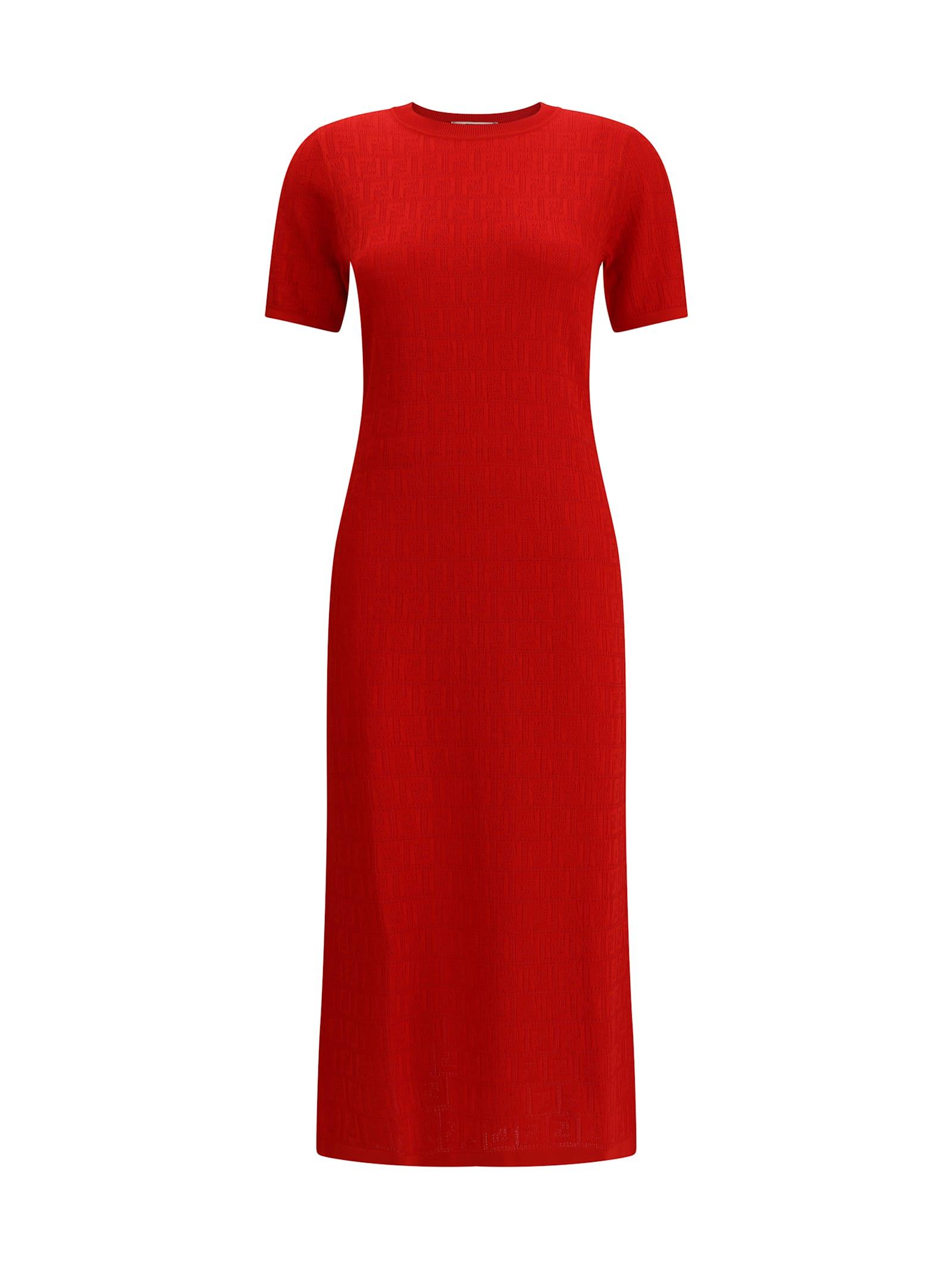 fendi knitted midi dress