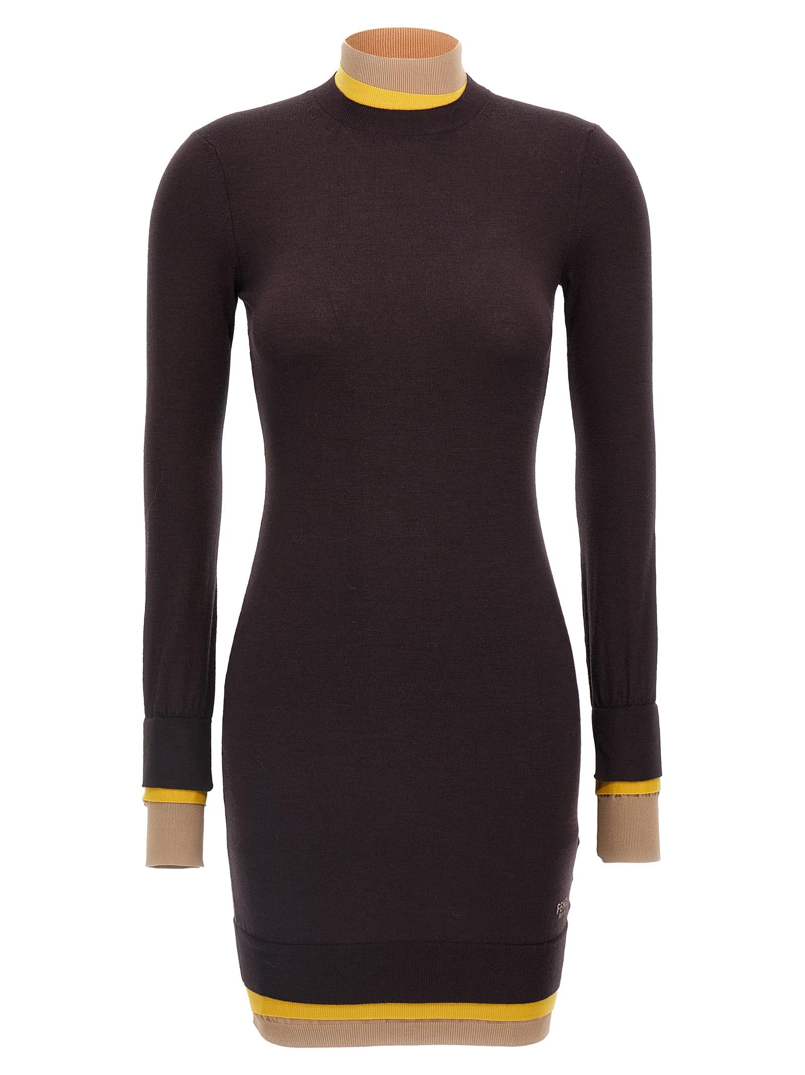 fendi layering dress purple polyester - women