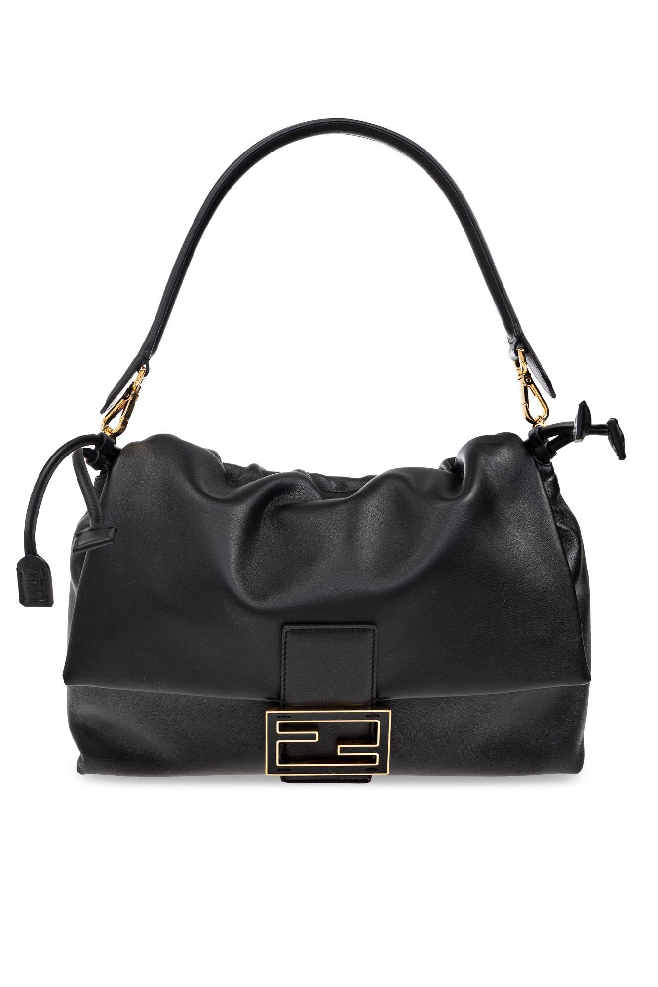 fendi leather shoulder bag mamma baguette large