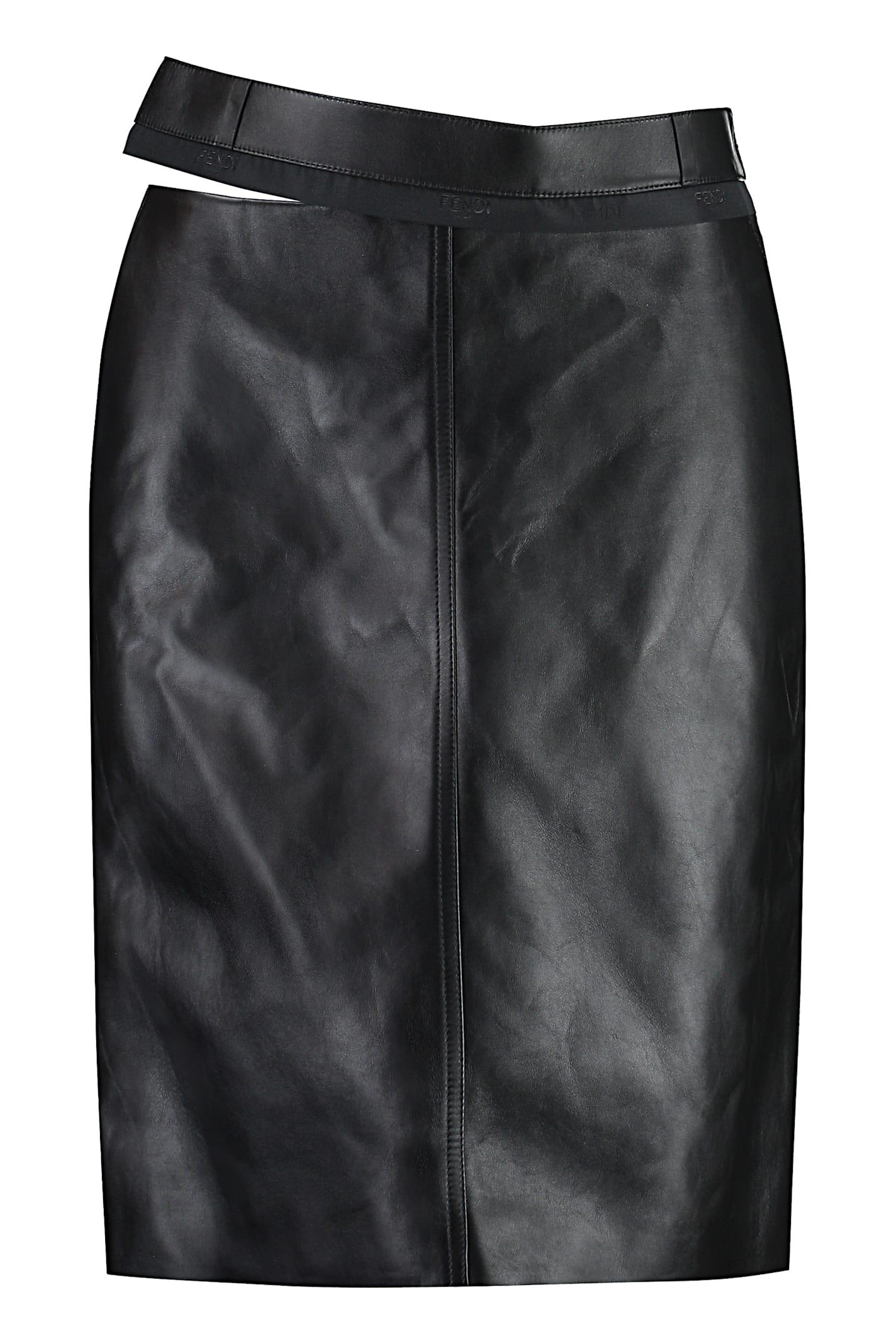 fendi leather skirt