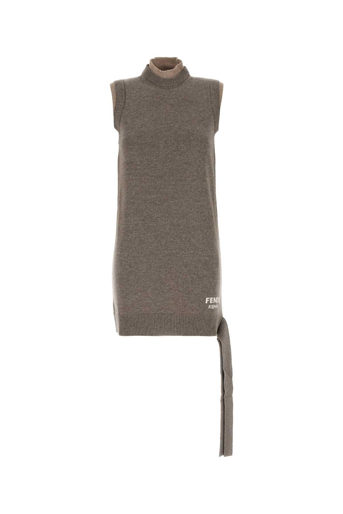 fendi logo intarsia-knit sleeveless mini dress