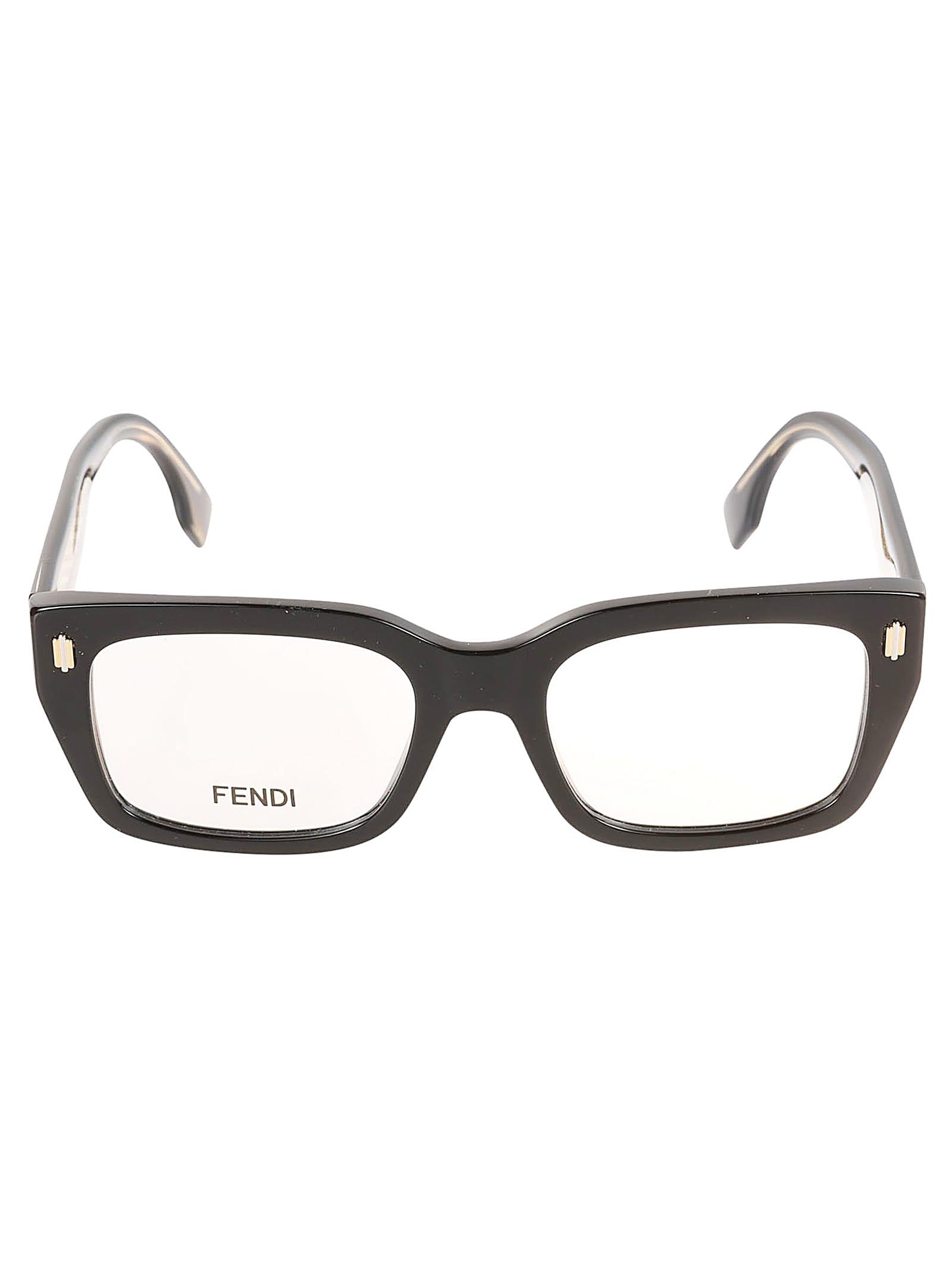 fendi logo sided square frame glasses