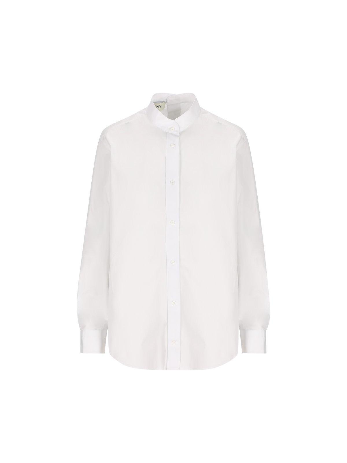 fendi long sleeved buttoned poplin shirt