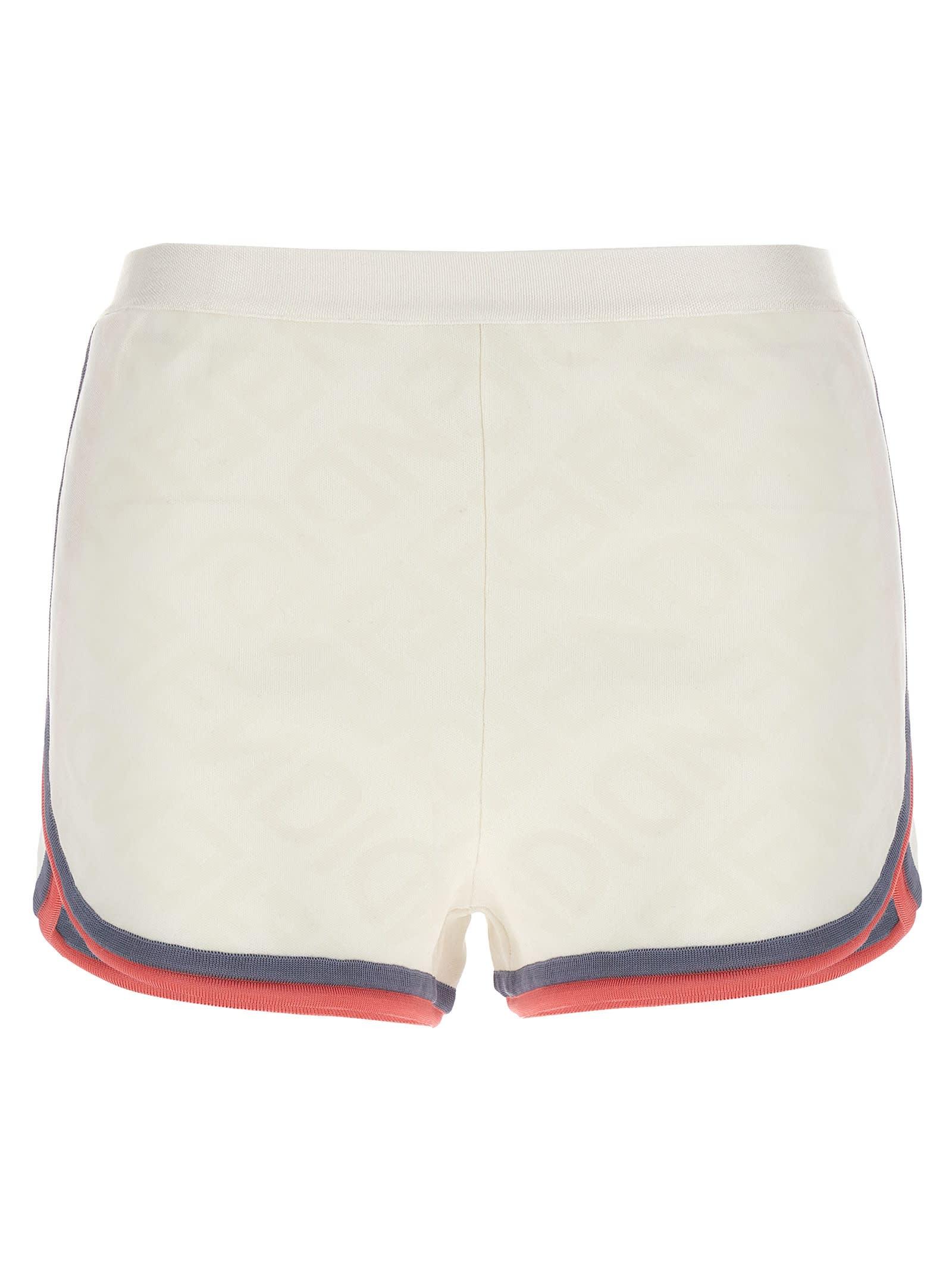 fendi mirror effect logo shorts