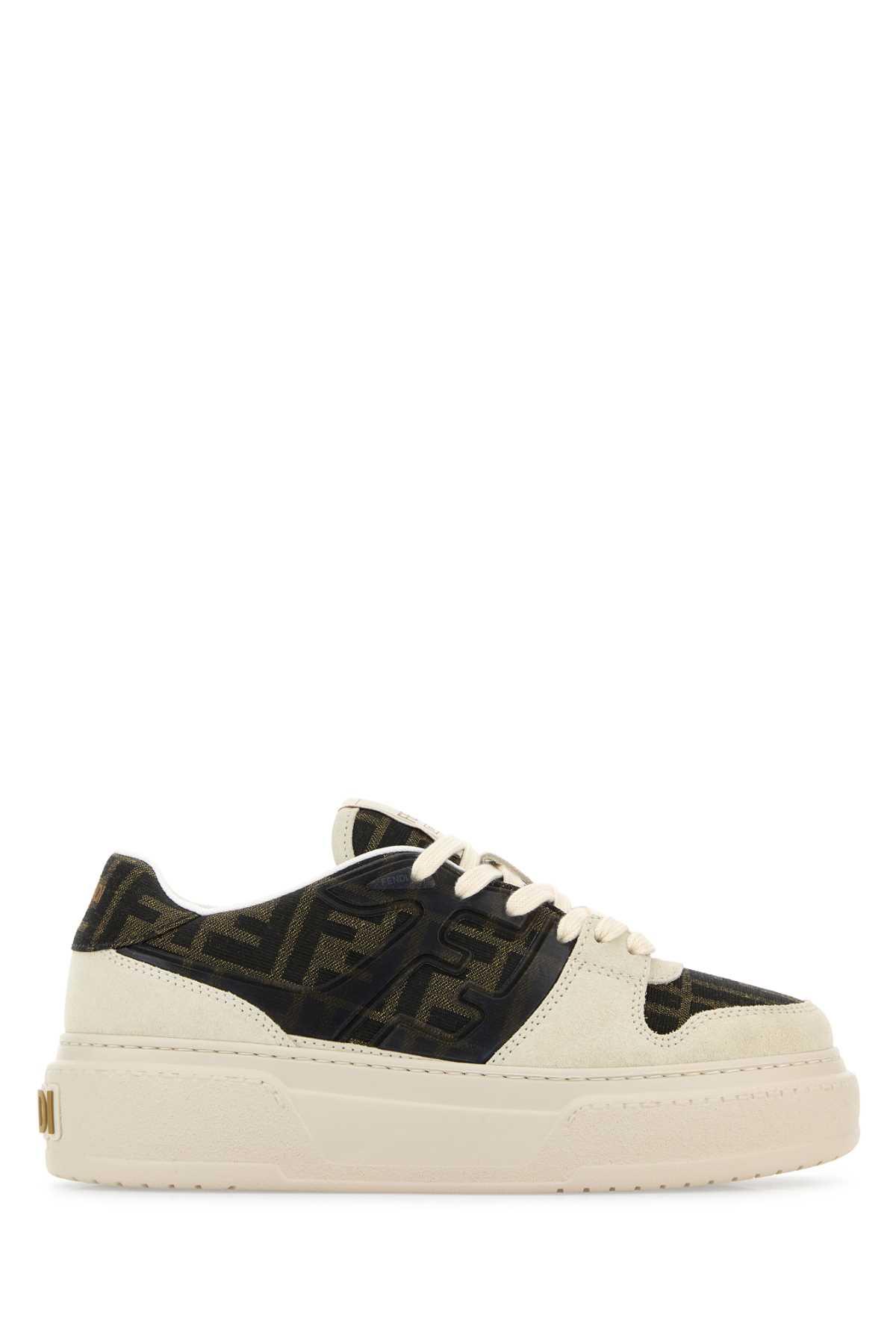 fendi multicolor suede and fabric match sneakers