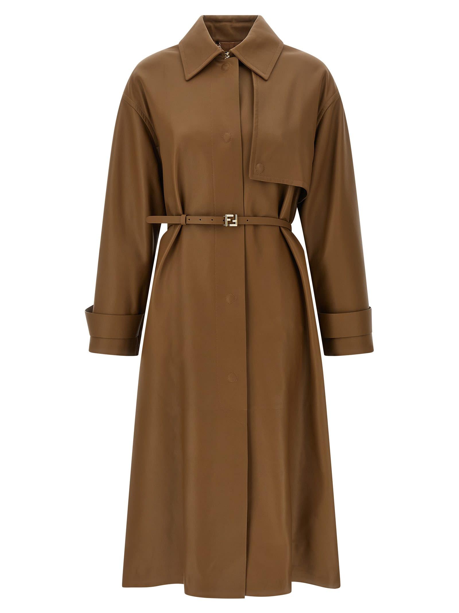 fendi nappa trench coat