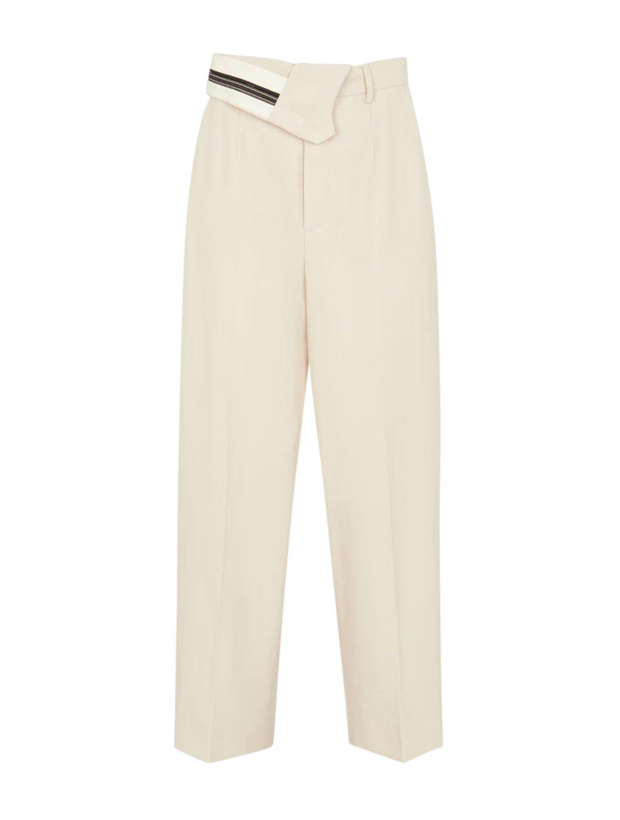 fendi pantalone wool cotton trousers