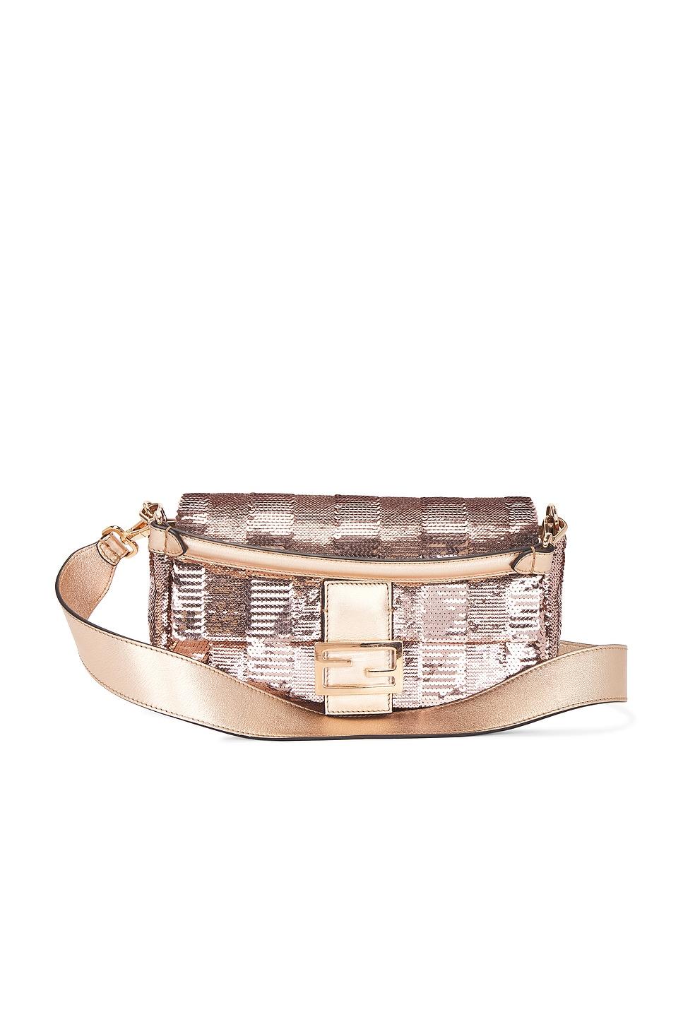 fendi pequin sequins baguette nm shoulder bag