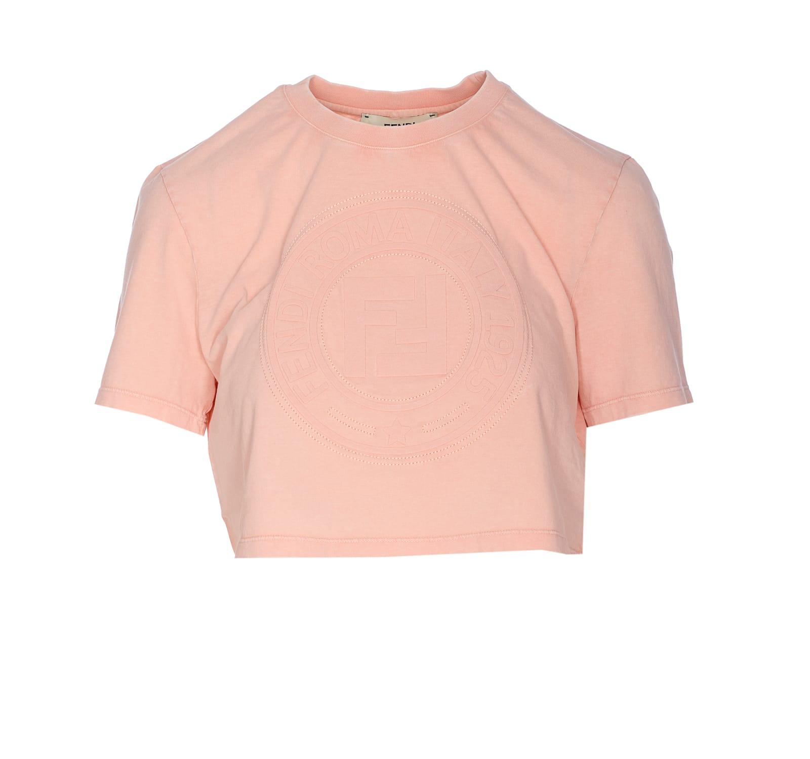 fendi pink cotton t-shirt