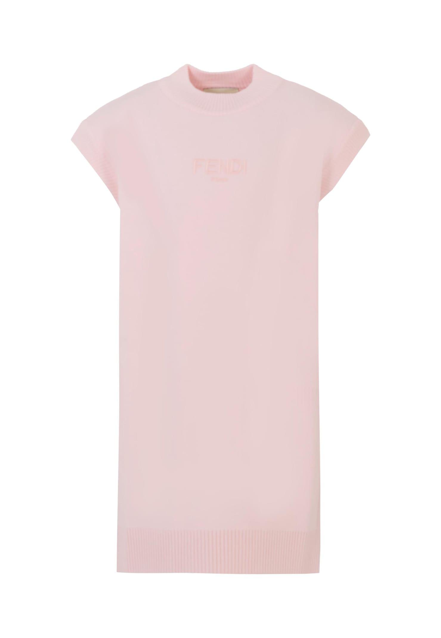 fendi pink dress for girl with logo