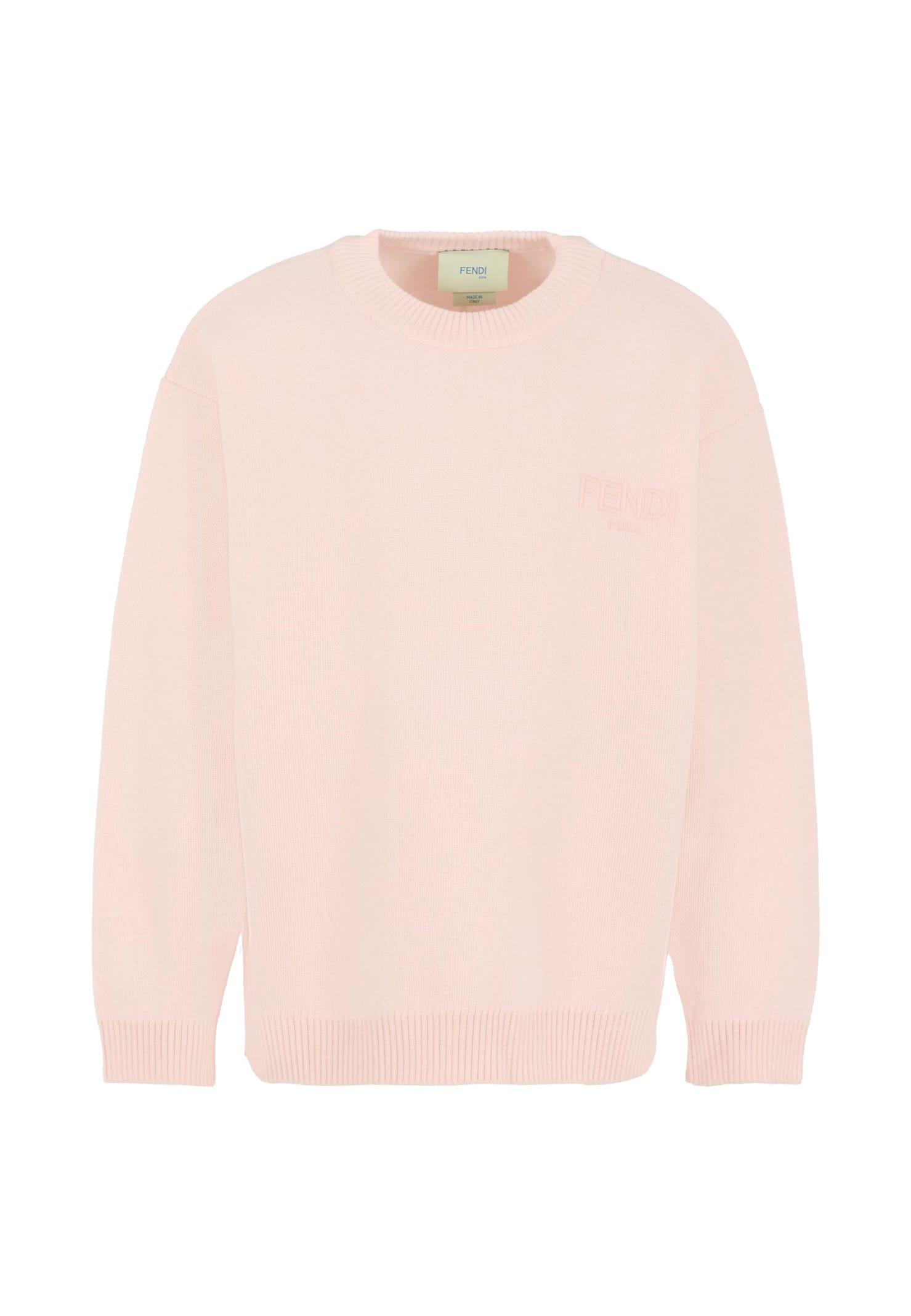 fendi pink sweater for girl with logo