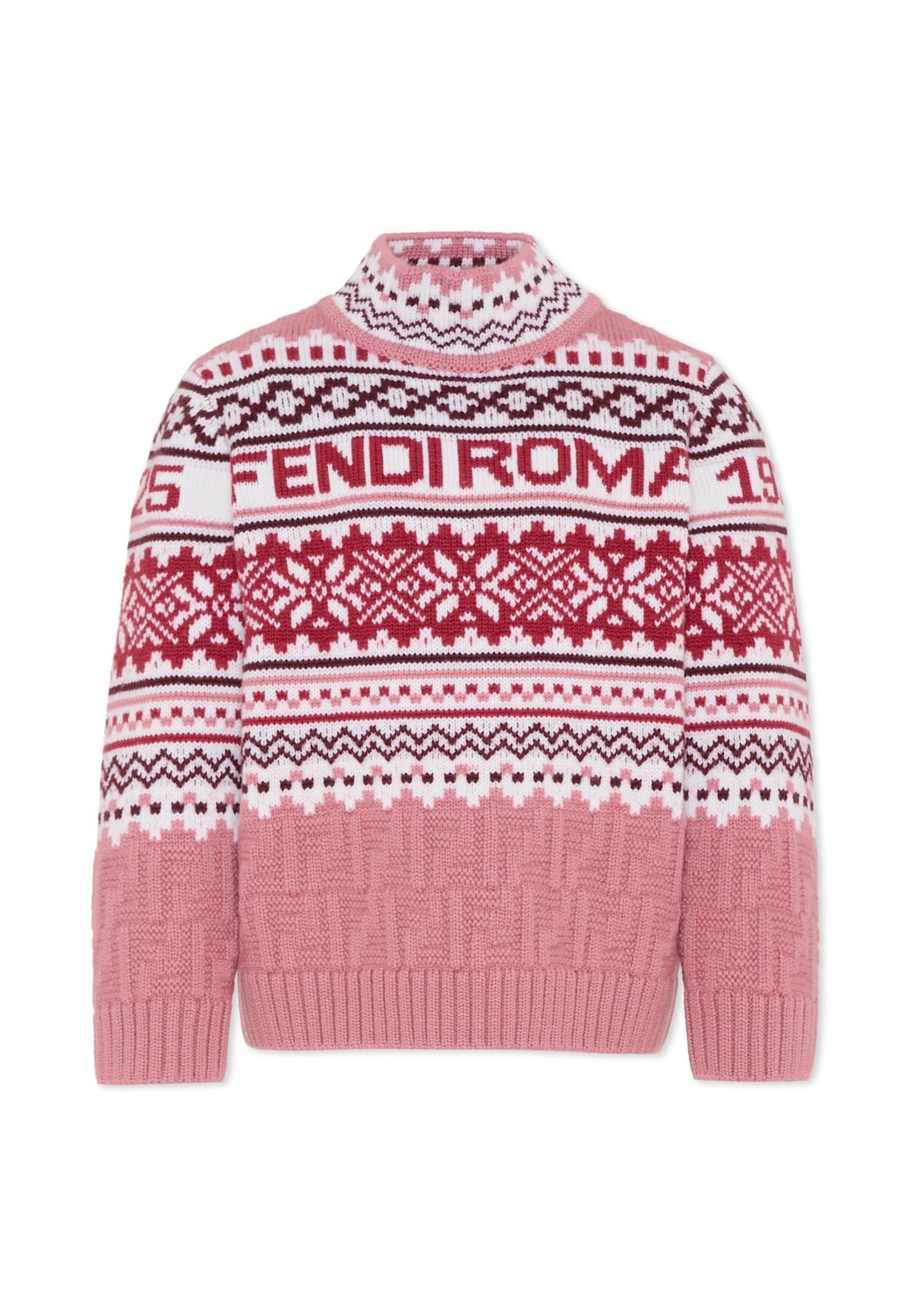 fendi pink sweater for girl with logo