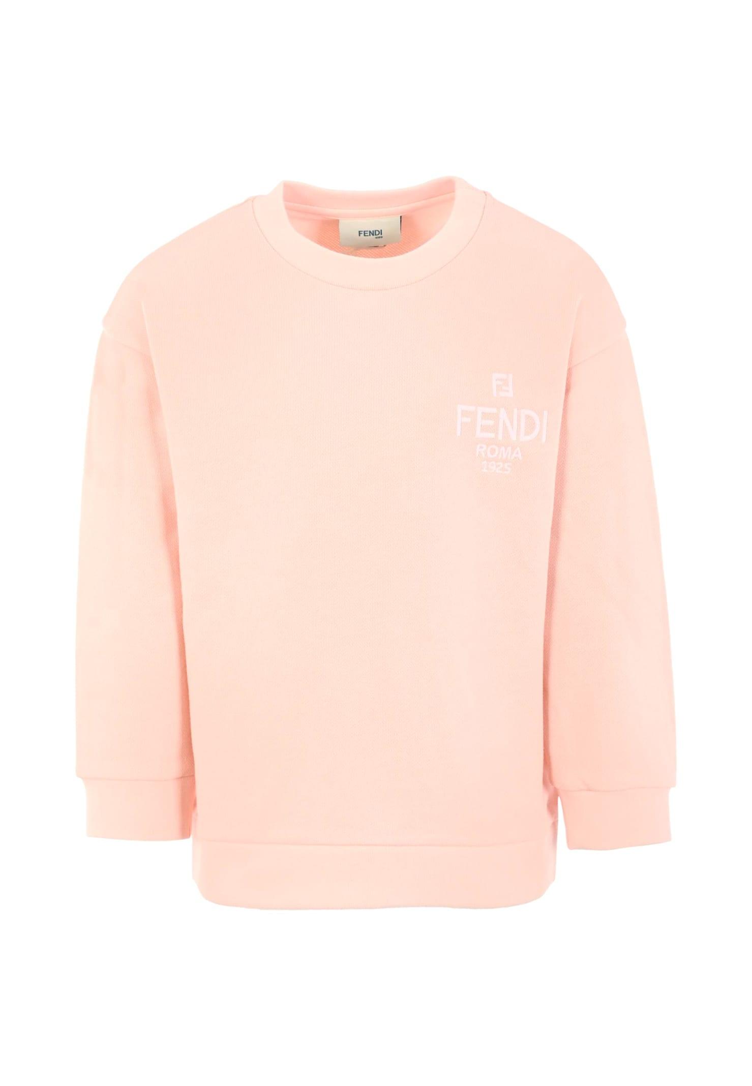 fendi pink sweatshirt for girl with logo