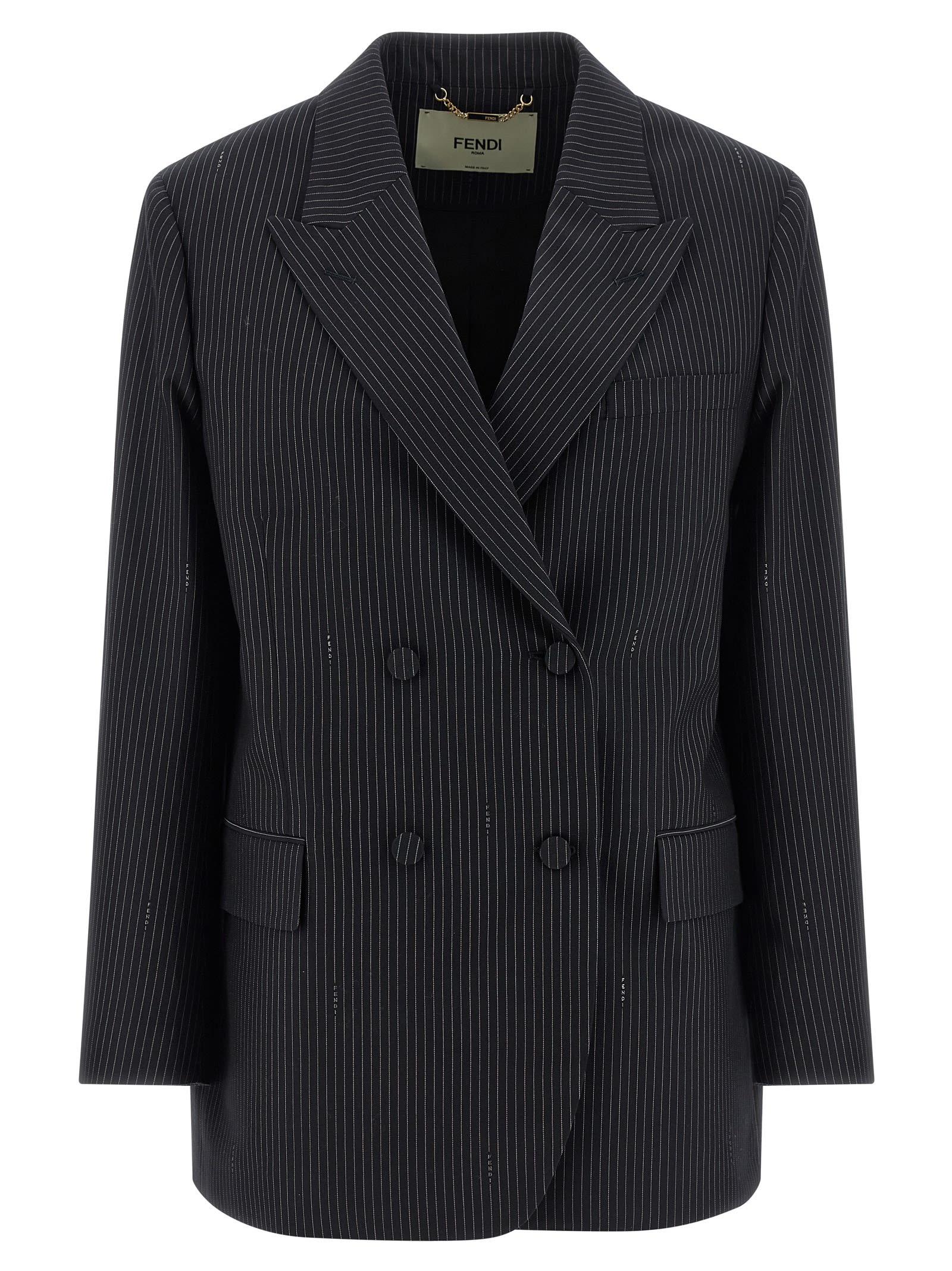 fendi pinstripe wool blazer