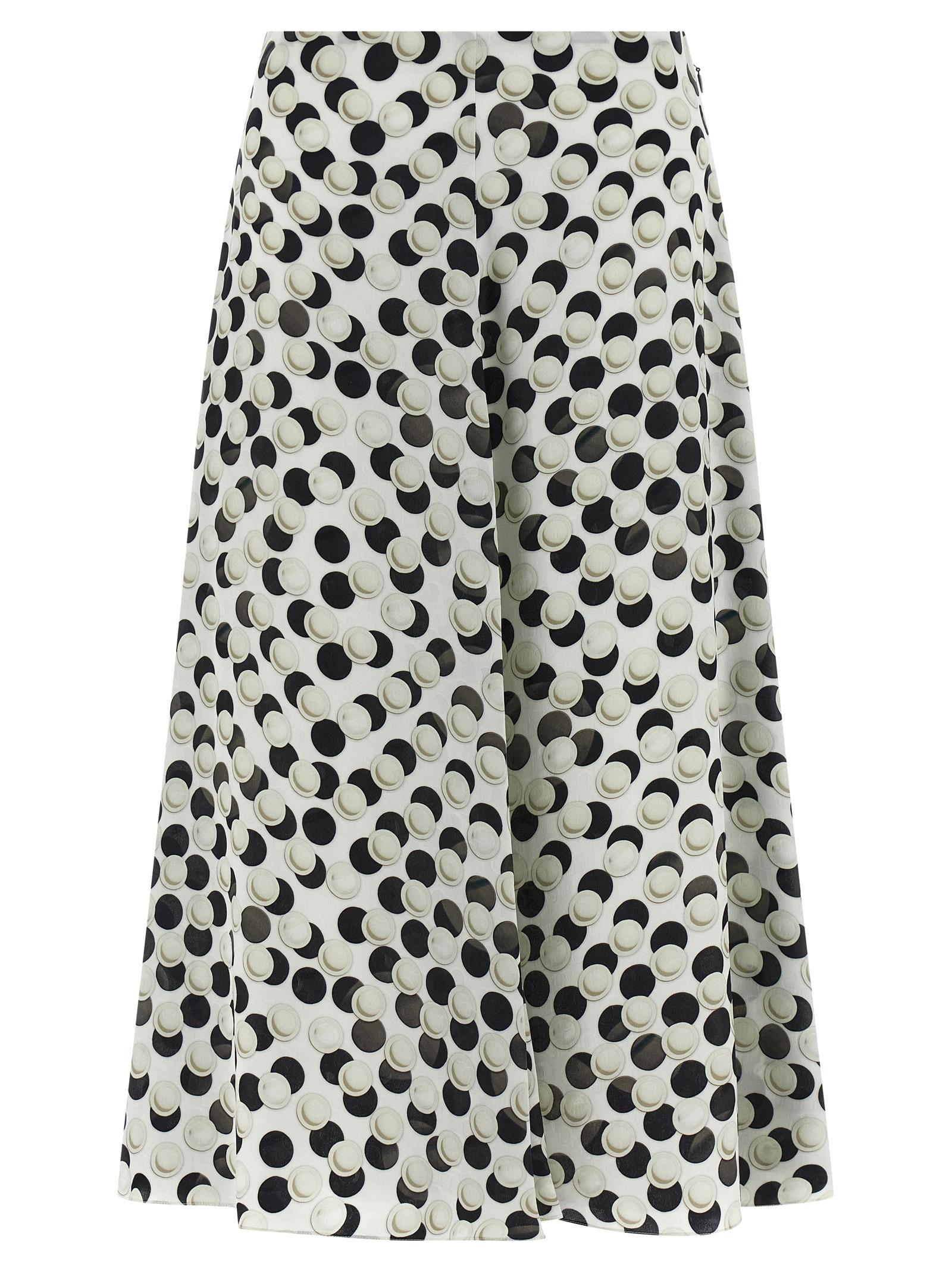 fendi polka dot skirt multicolor silk - women