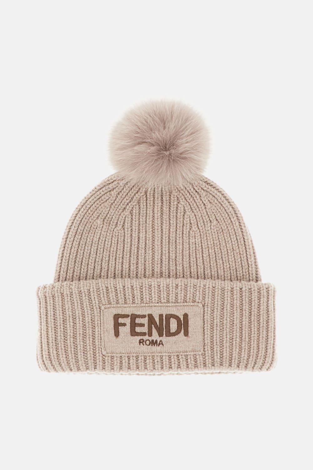 fendi pompon beanie