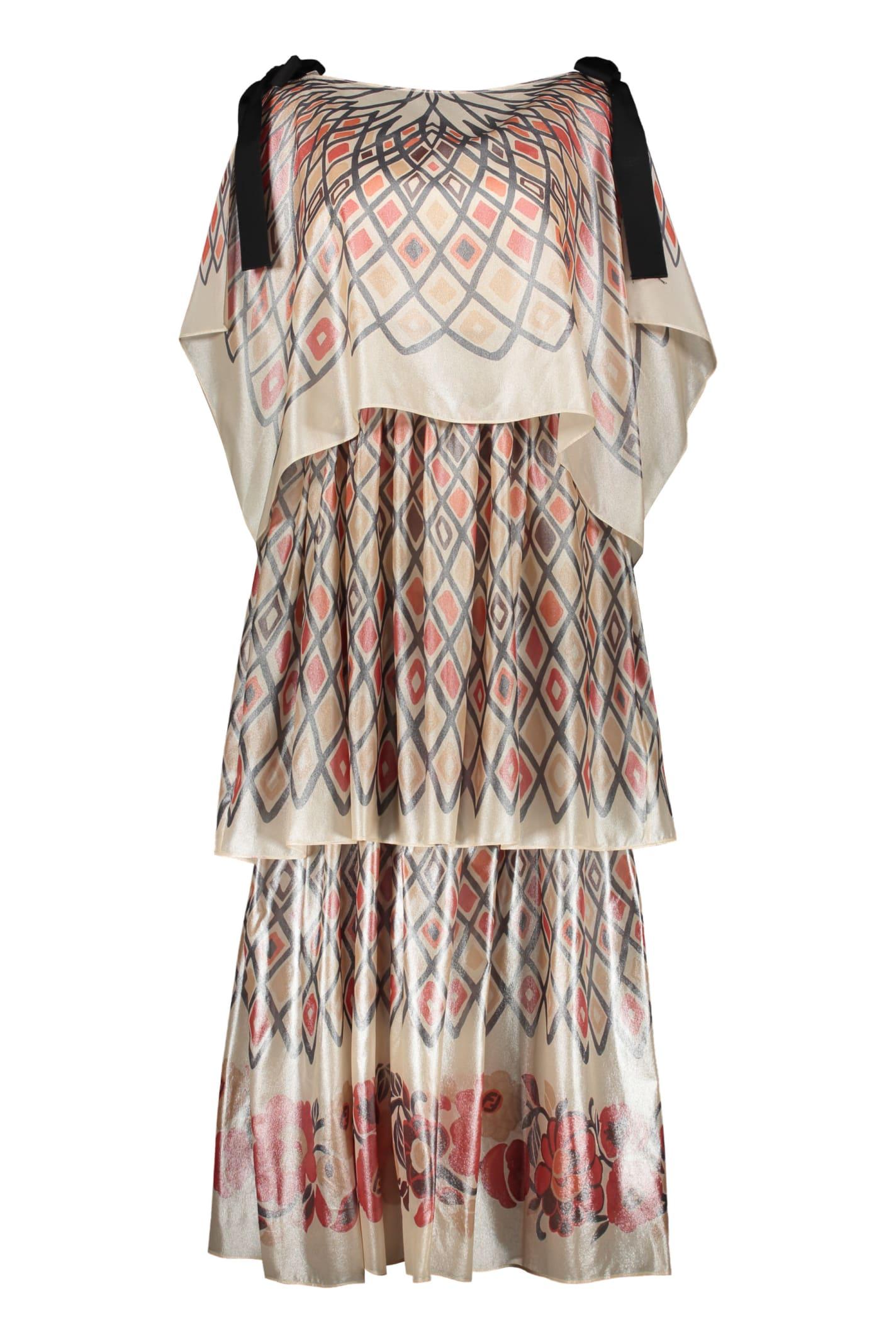 fendi printed silk dress