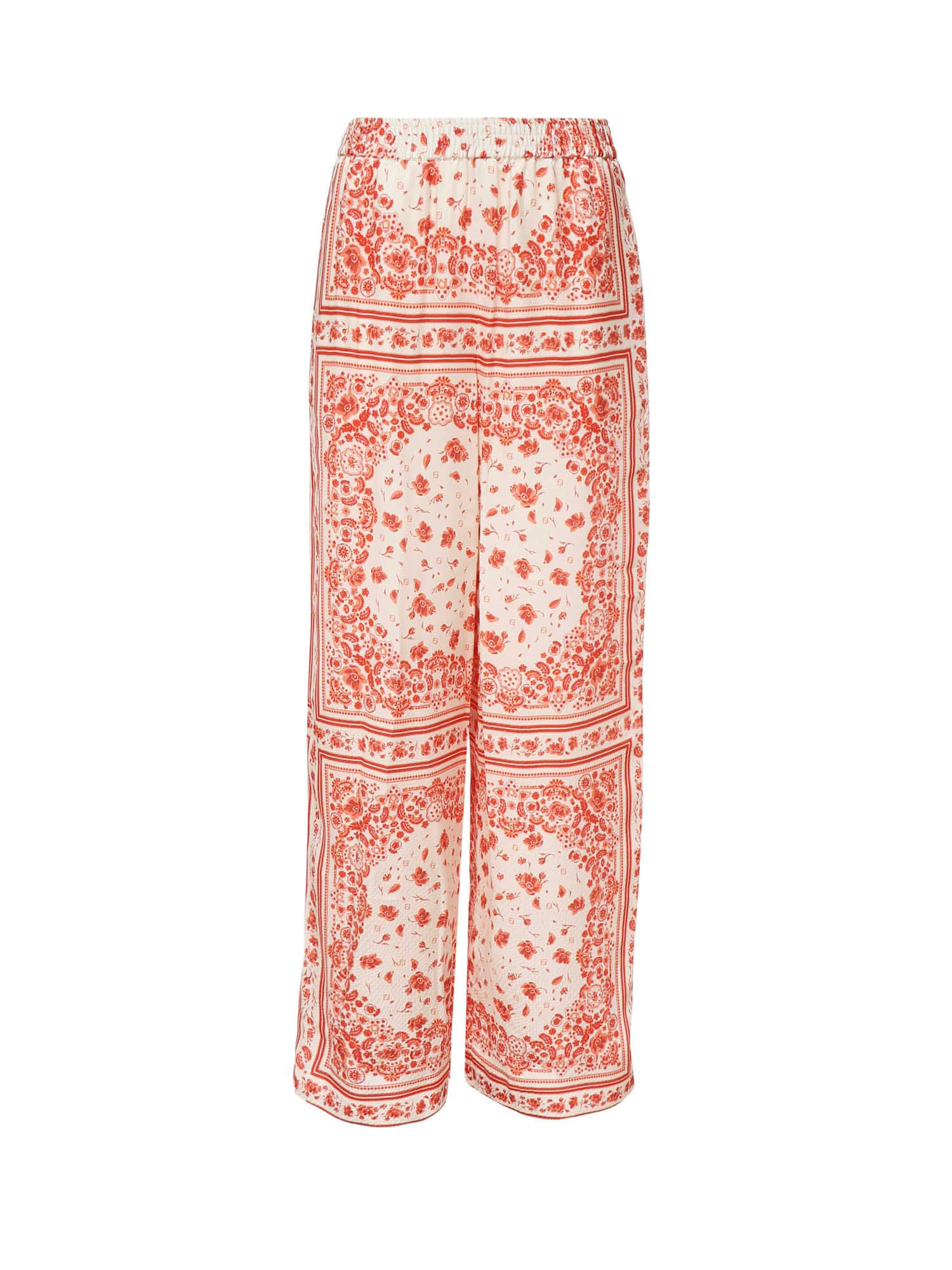 fendi printed silk trousers