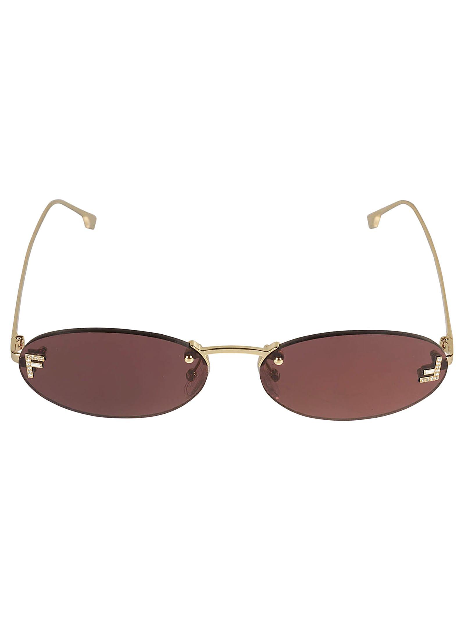 fendi rimless oval sunglasses