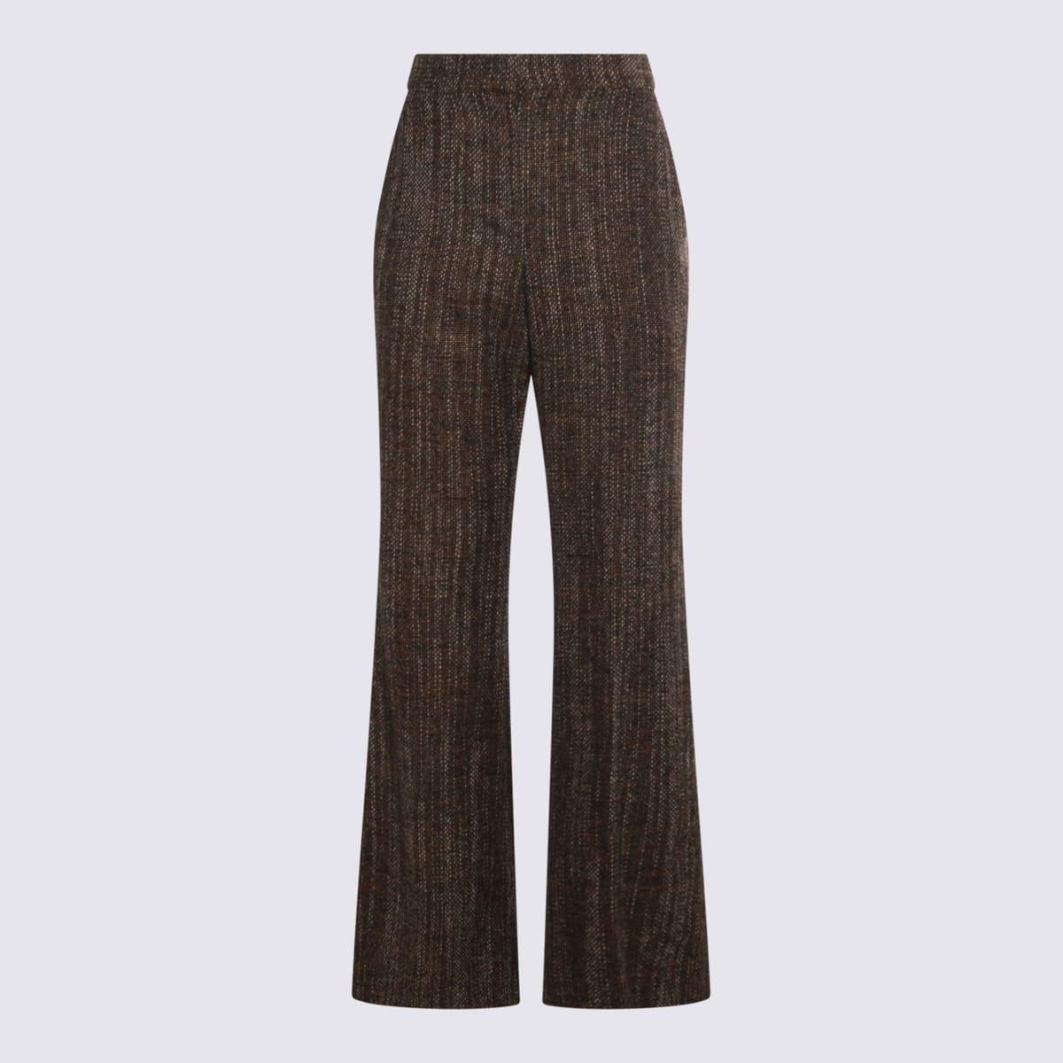 fendi rust wool flared pants