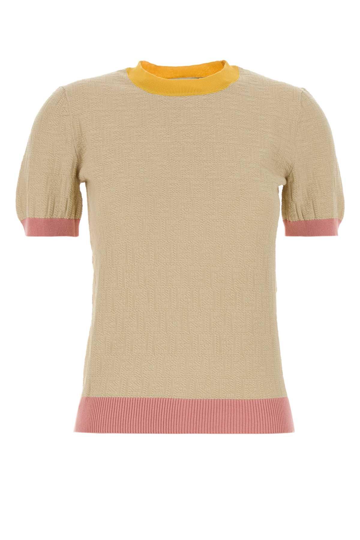 fendi sand cotton blend sweater