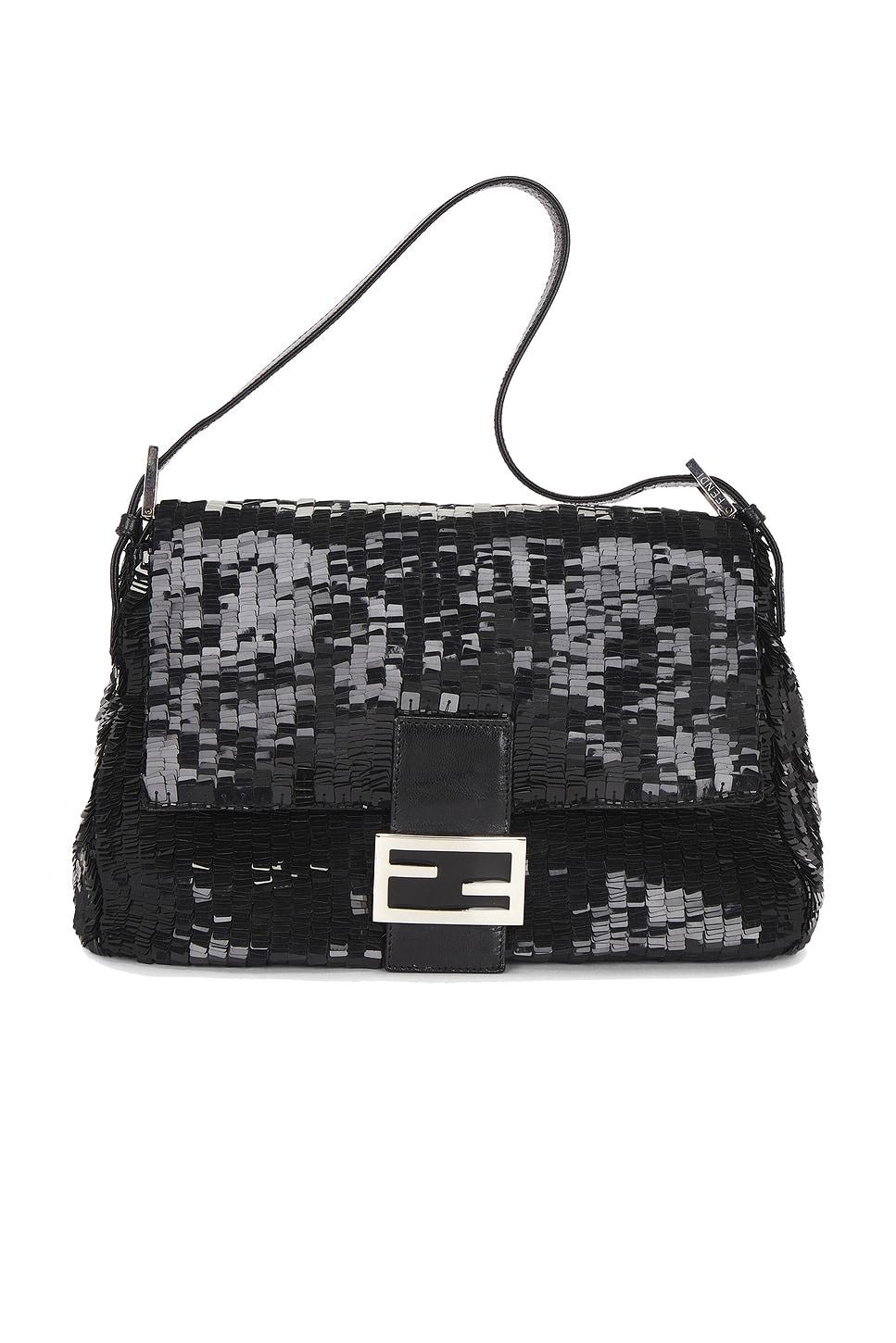 fendi sequin mama baguette shoulder bag