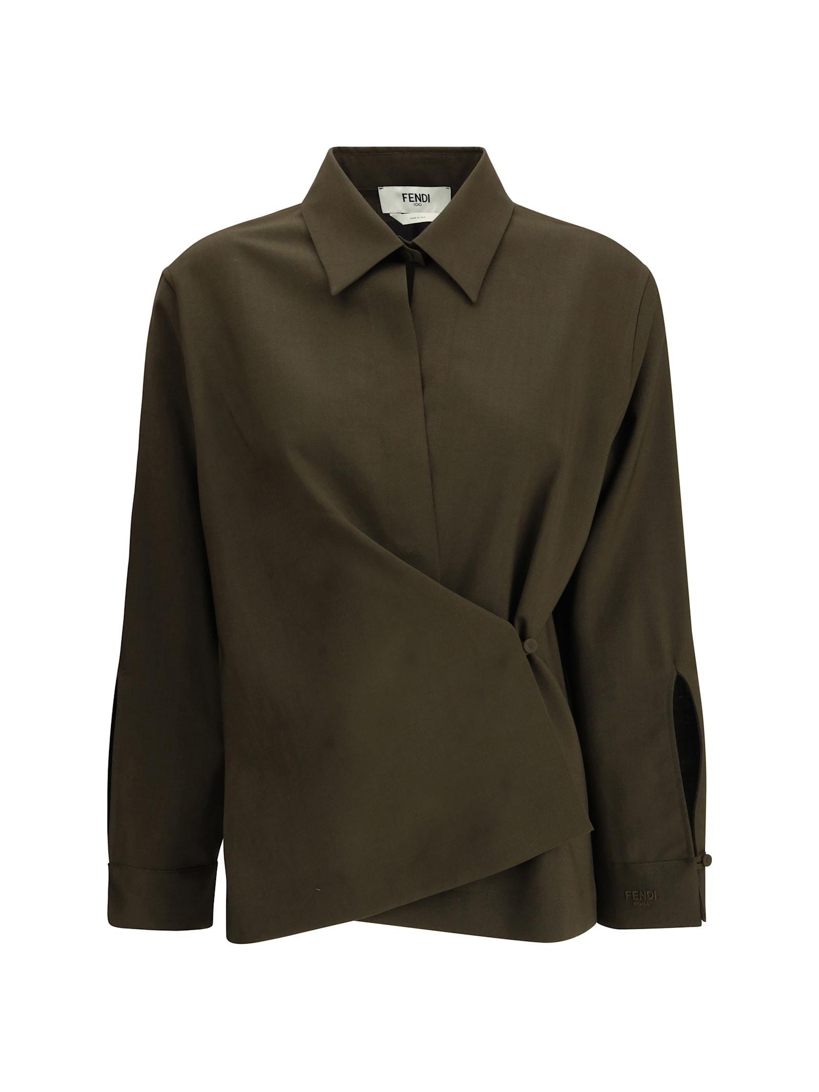fendi shirt in wool and mohair