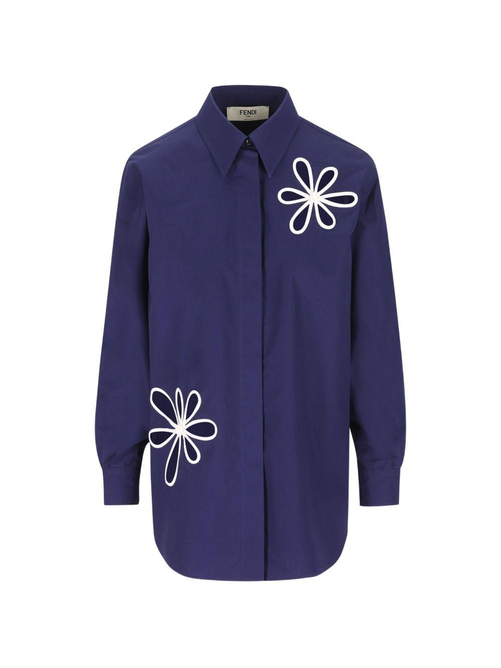 fendi shirts blue - women