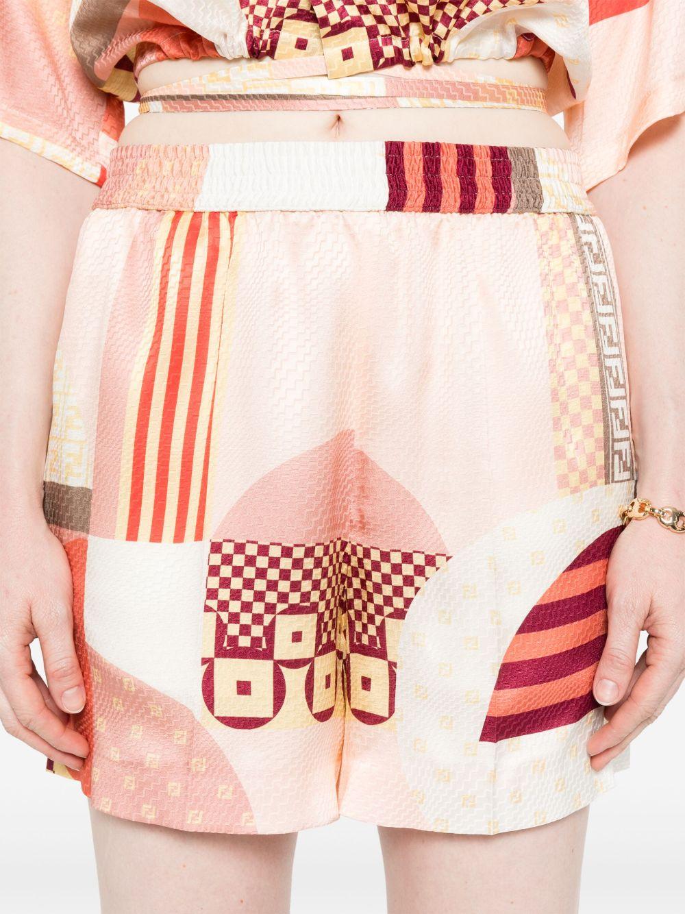 fendi shorts red silk - women