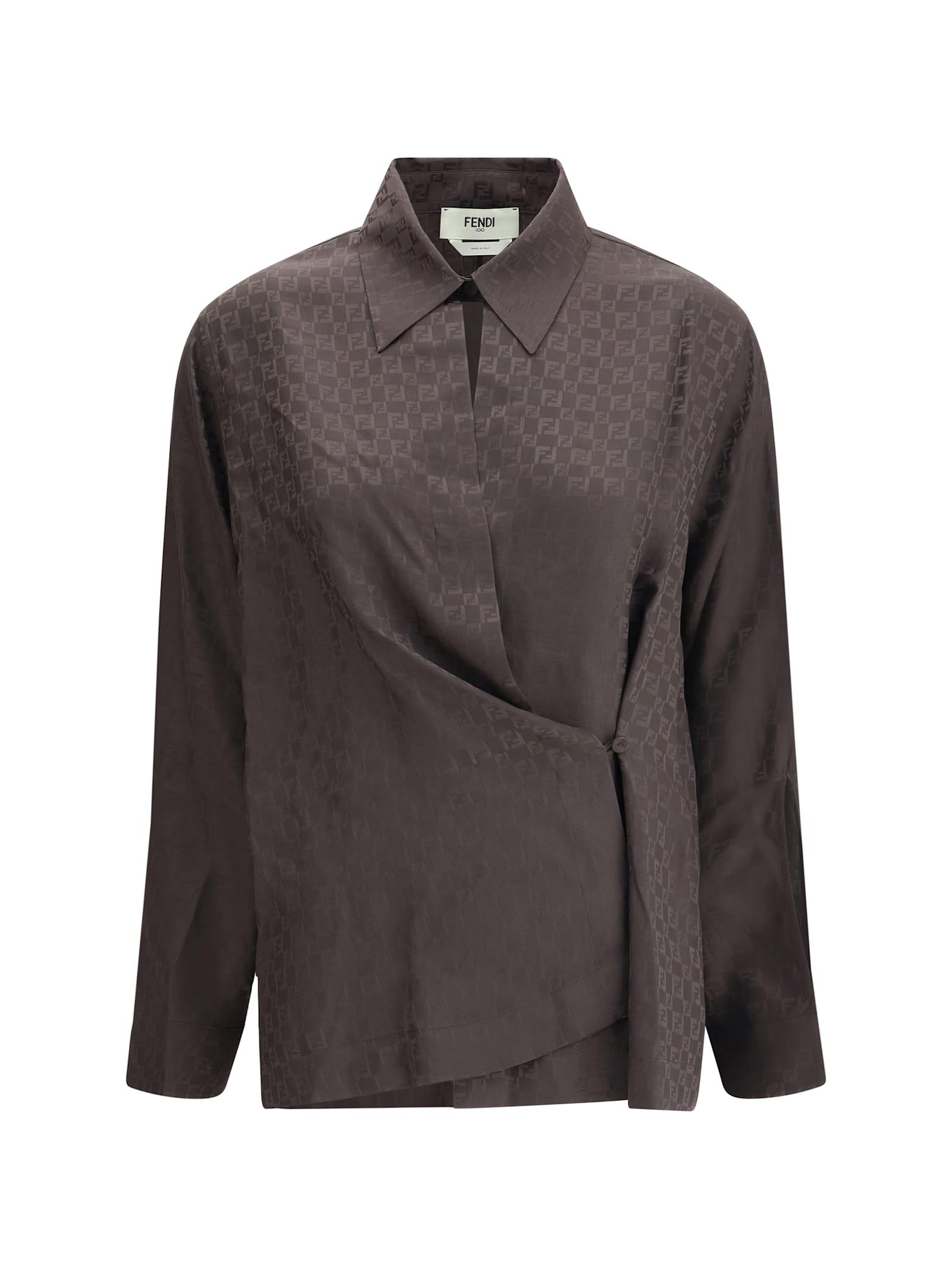 fendi silk jacquard shirt