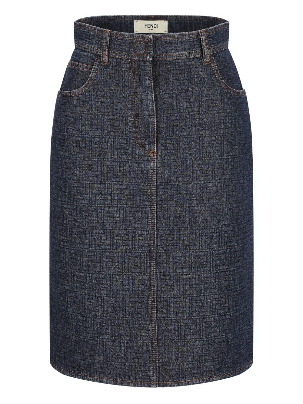 fendi skirts blue cotton - women