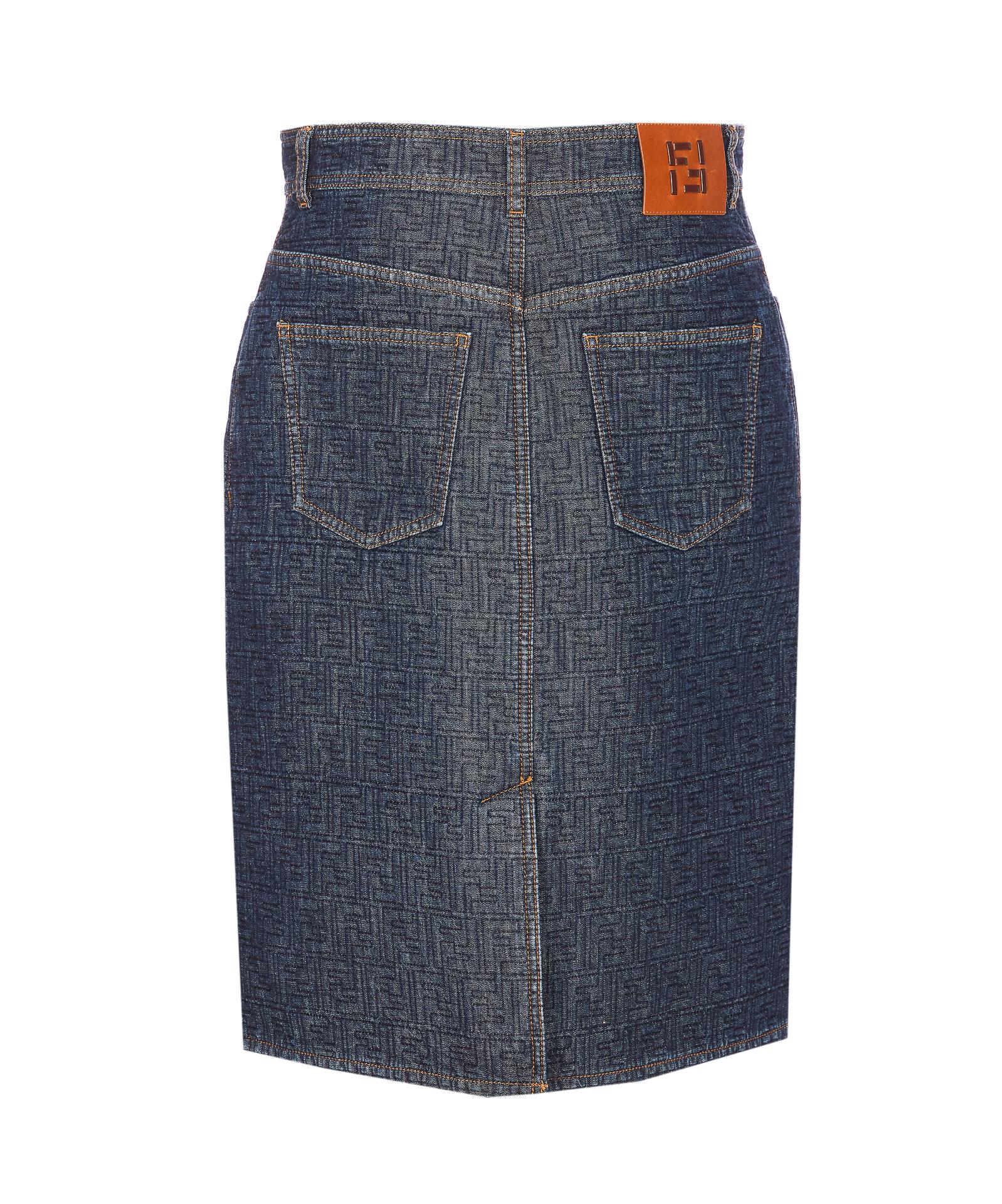 fendi skirts blue cotton - women