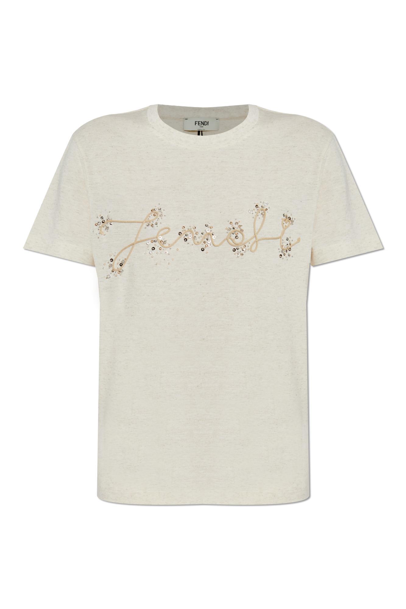 fendi t-shirt with shimmering appliqués